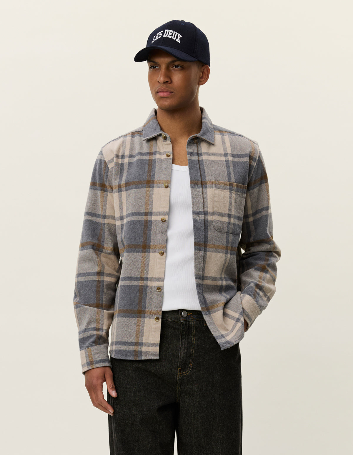 Les Deux - Lässiges Overshirt in gedeckten Brauntönen - Jeremy