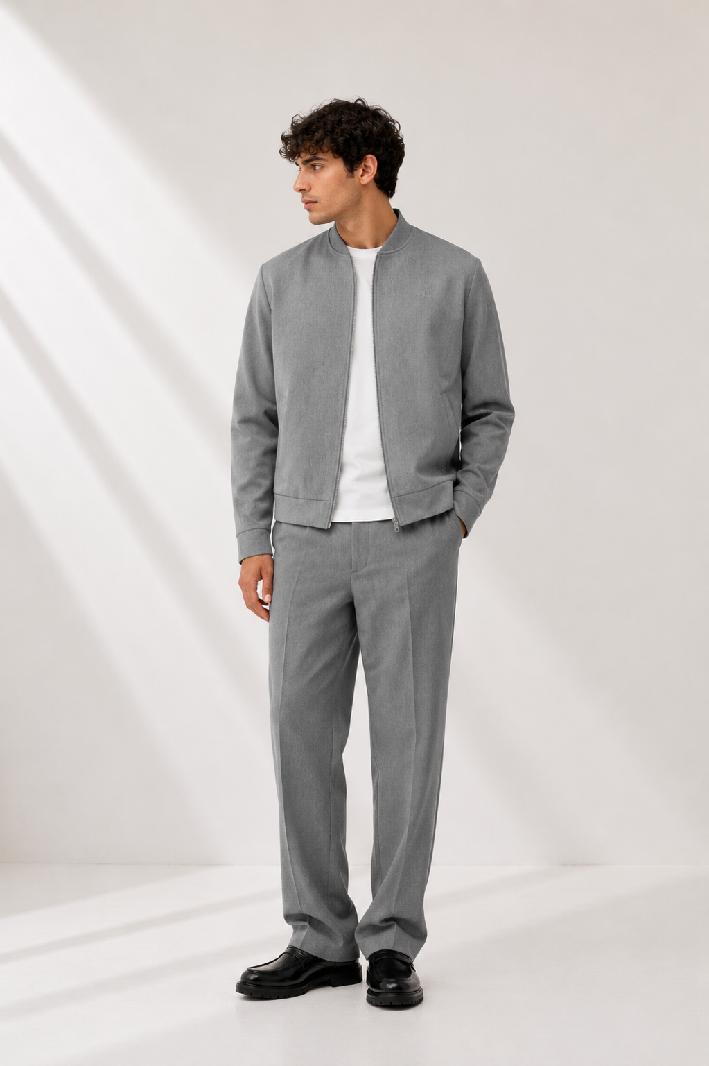 Les Deux - Leichter Blouson im Overshirt-Look für moderne Styles in Hellgrau