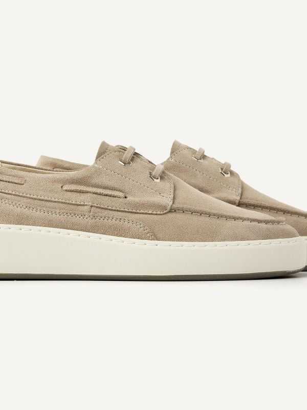 Nubikk - Stilvoller Sneaker mit Schiffschuh Elementen in Beige - Jiro Yacht