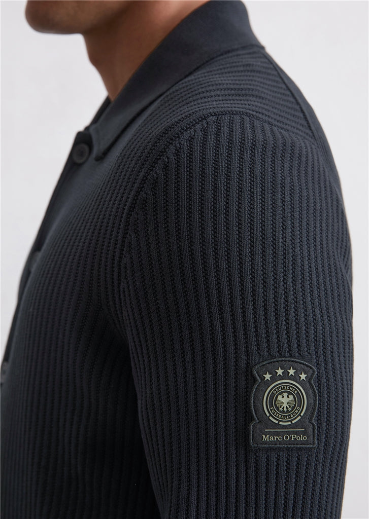 Marc O'Polo x DFB - Strickjacke zum Knöpfen mit Rippstruktur