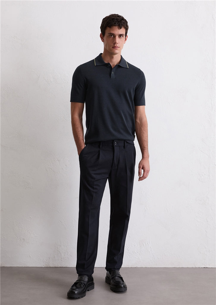 Marc O'Polo x DFB - Strick-Poloshirt aus reiner Bio-Baumwolle