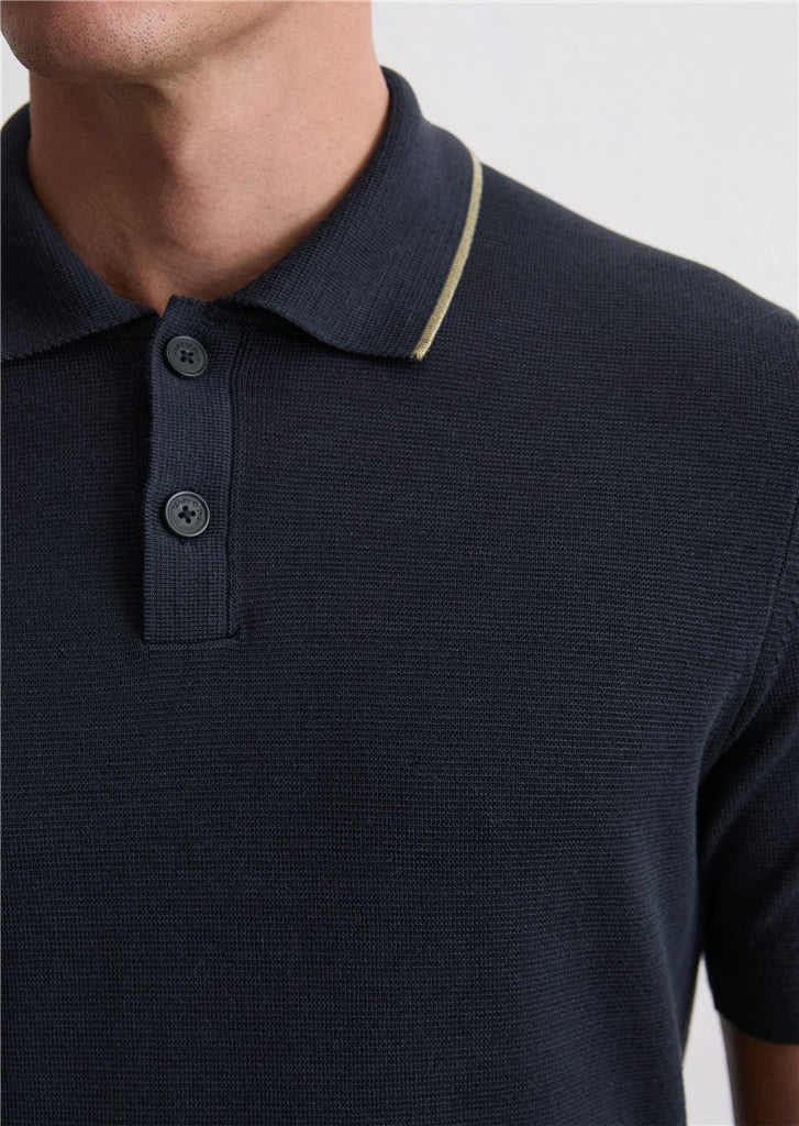 Marc O'Polo x DFB - Strick-Poloshirt aus reiner Bio-Baumwolle