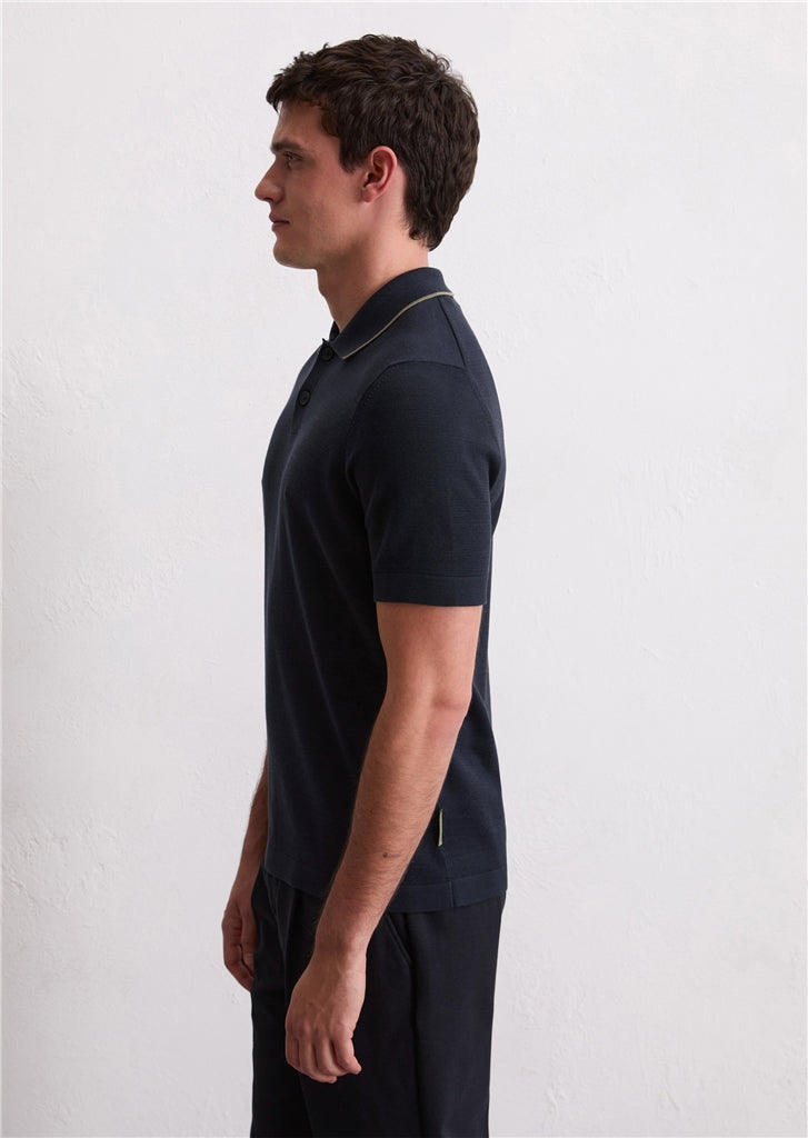 Marc O'Polo x DFB - Strick-Poloshirt aus reiner Bio-Baumwolle