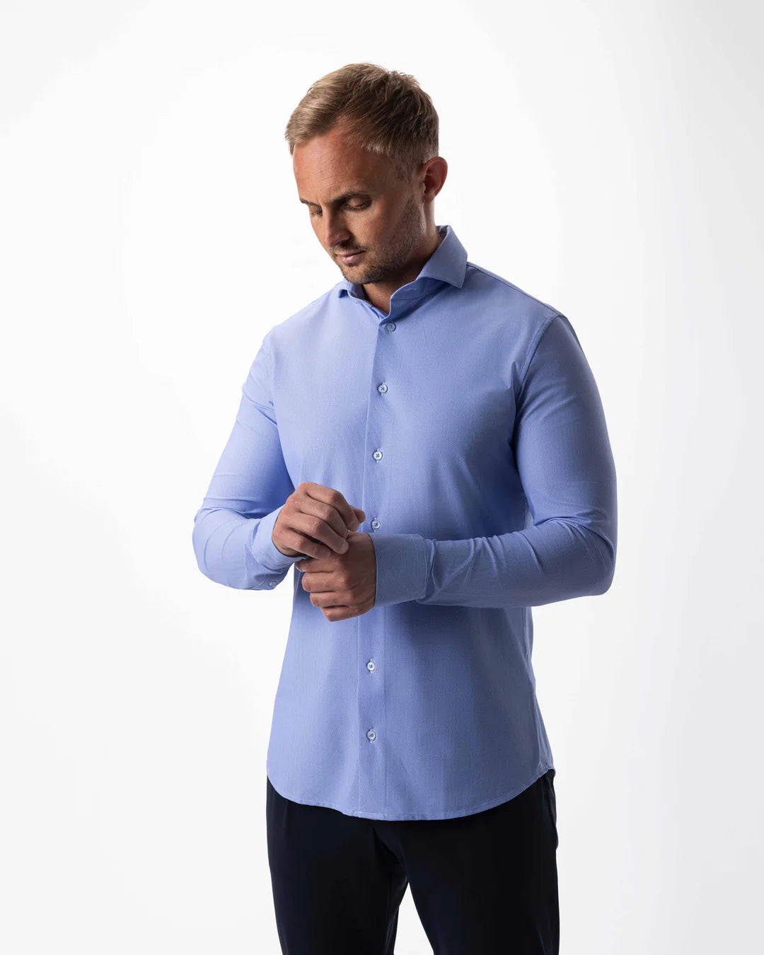 IOS - Hemd mit modernem Print aus sehr bequemer Jerseyware - Blue Minimal