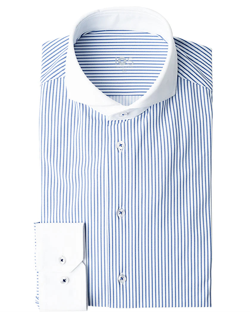 IOS - Hemd mit italienischem Streifen aus sehr bequemer Jerseyware - Navy