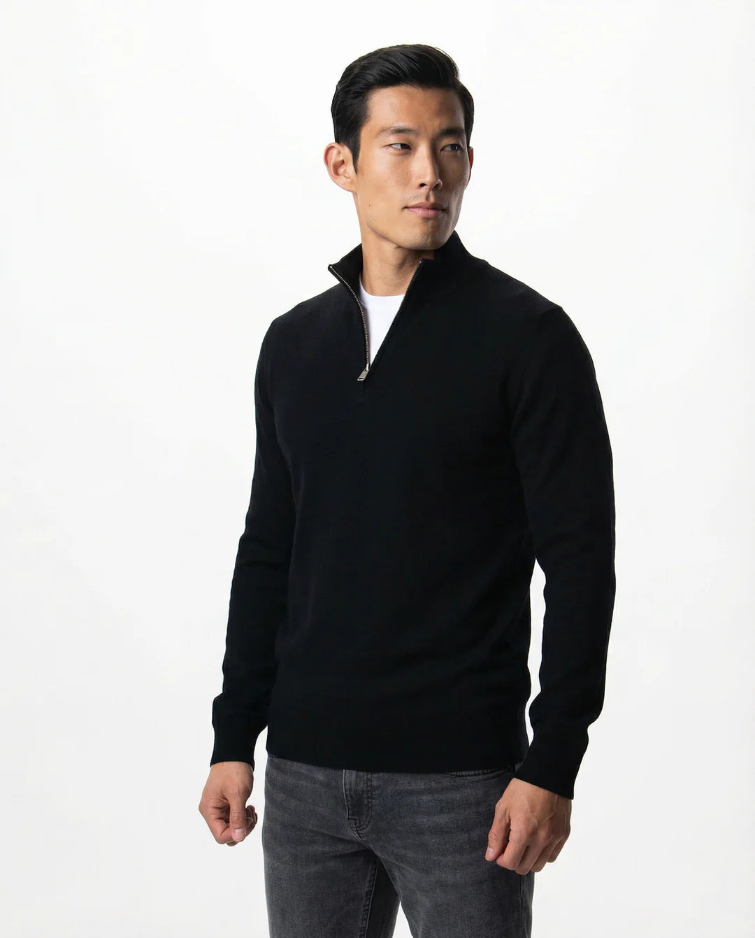 IOS - Halfzip Pullover aus feiner Merinowolle
