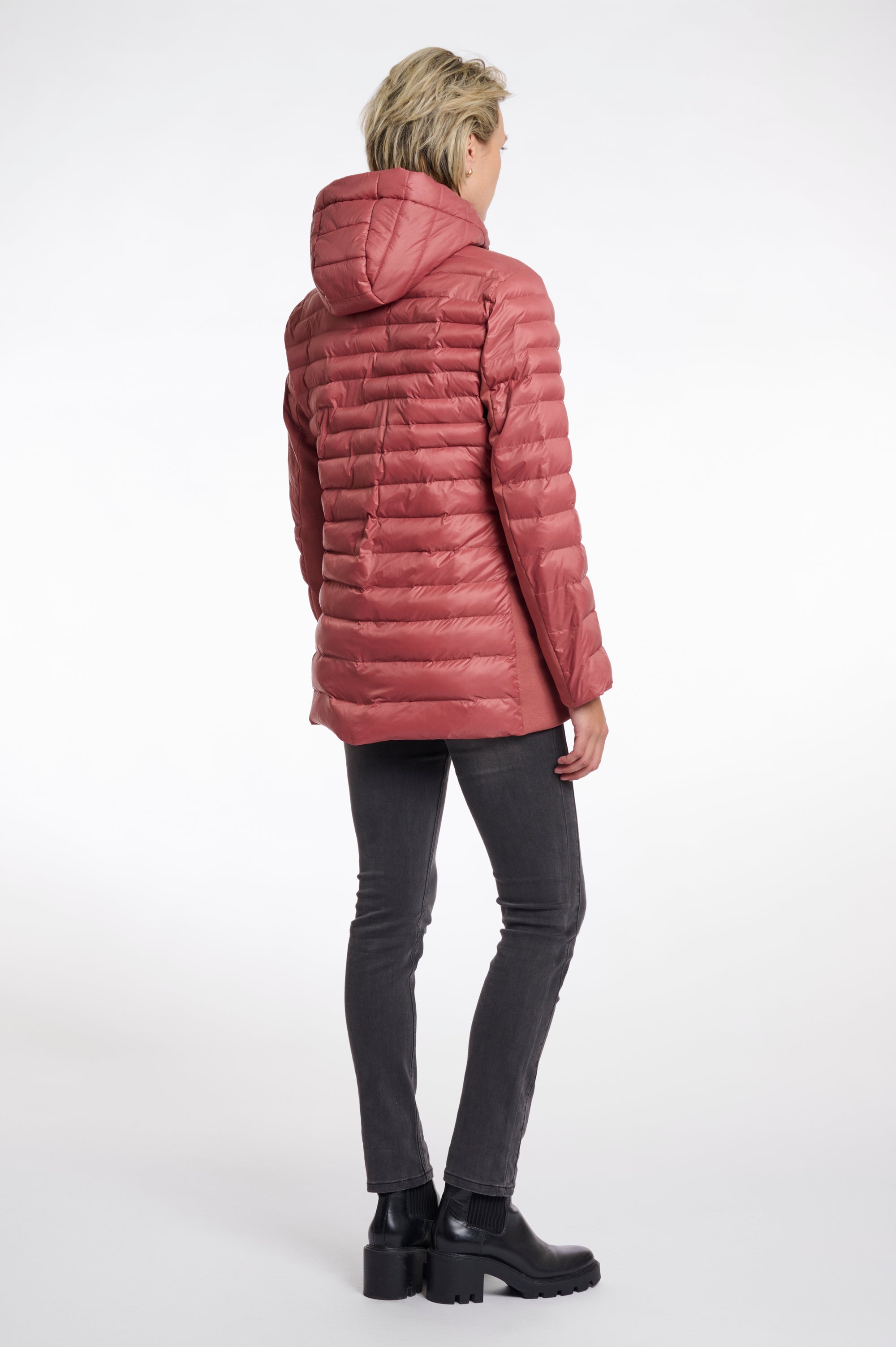 Rino & Pelle - Steppjacke in zartem Rot mit Kapuze - Indira