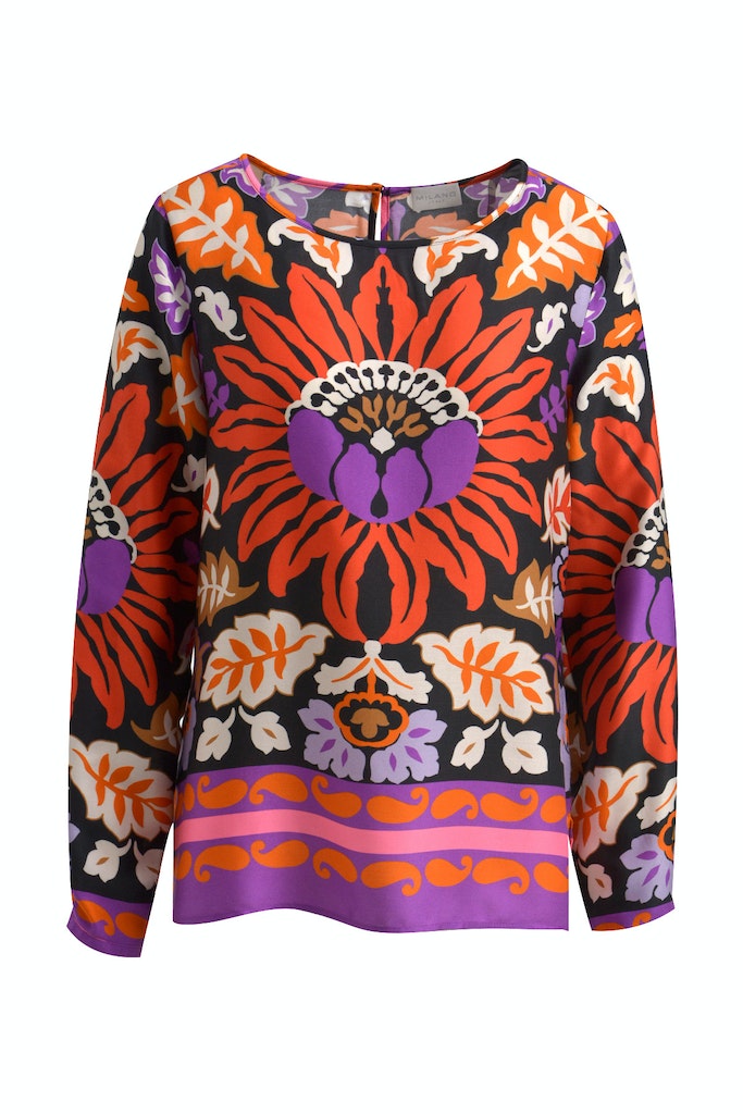 Milano - Bluse mit modernem Print aus fließender Viskosequalität