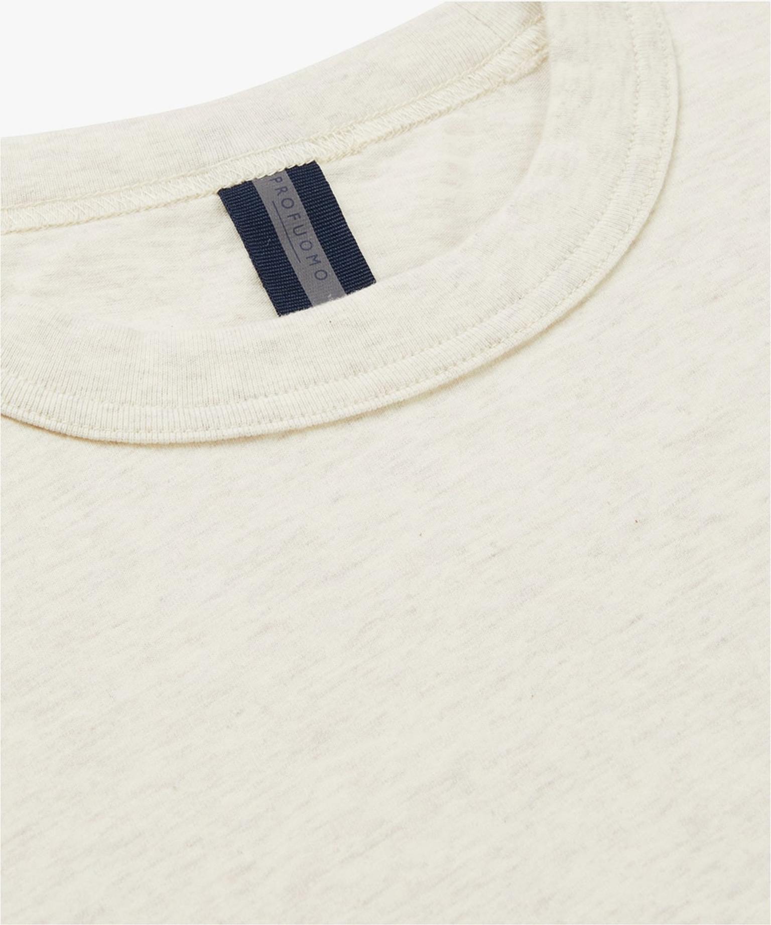 Profuomo - Basic T-Shirt mit leichter Melange in Beige