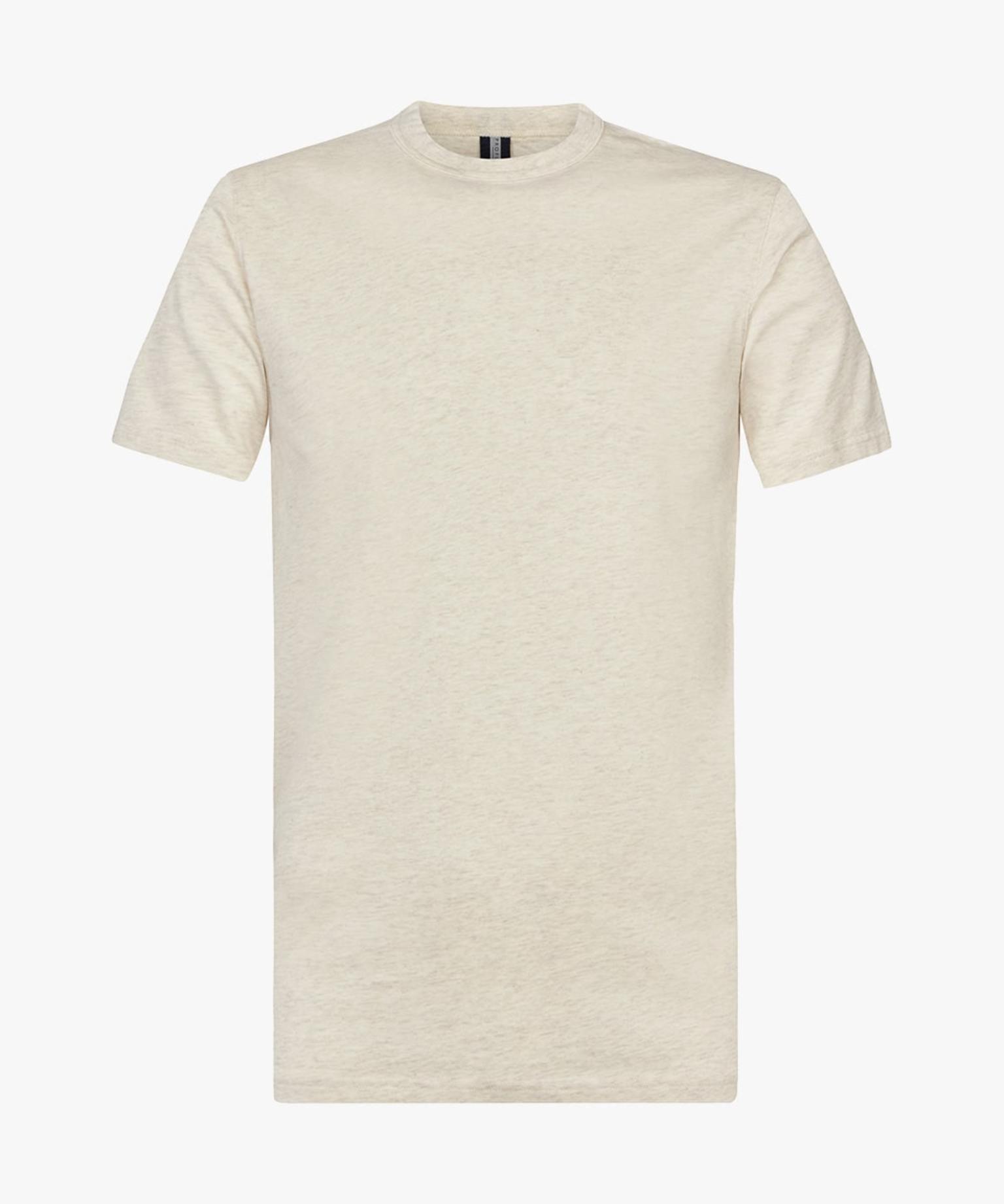 Profuomo - Basic T-Shirt mit leichter Melange in Beige