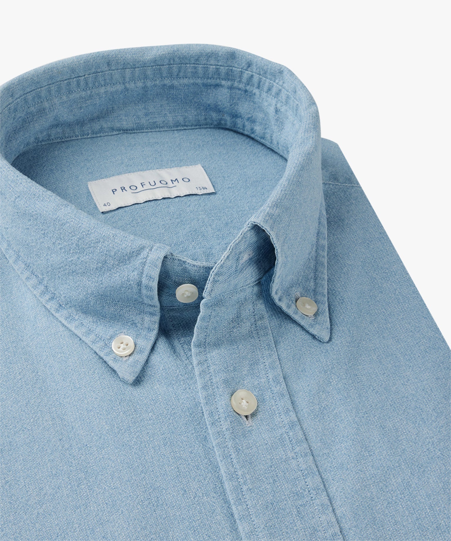 Profuomo - Slim Fit Denim Shirt in Hellblau