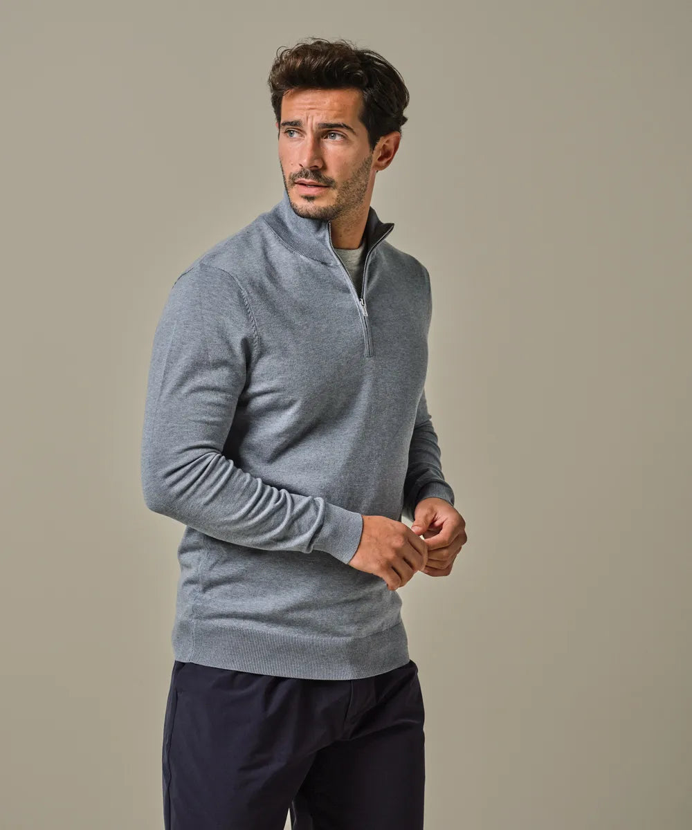 Profuomo - Sommerlicher Half-Zip Pullover aus Lyocell-Mix