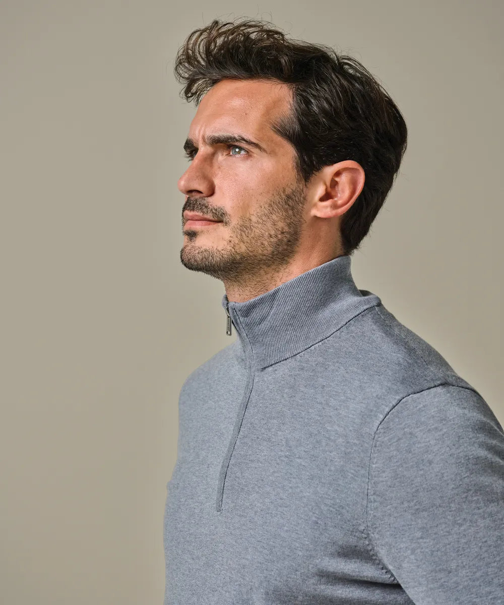 Profuomo - Sommerlicher Half-Zip Pullover aus Lyocell-Mix