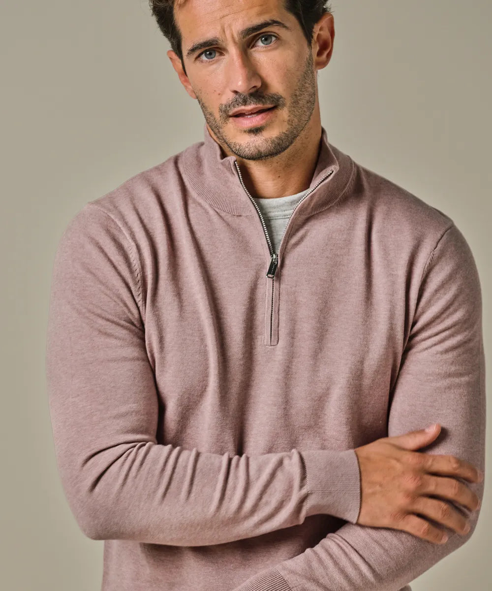 Profuomo - Sommerlicher Half-Zip Pullover aus Lyocell-Mix