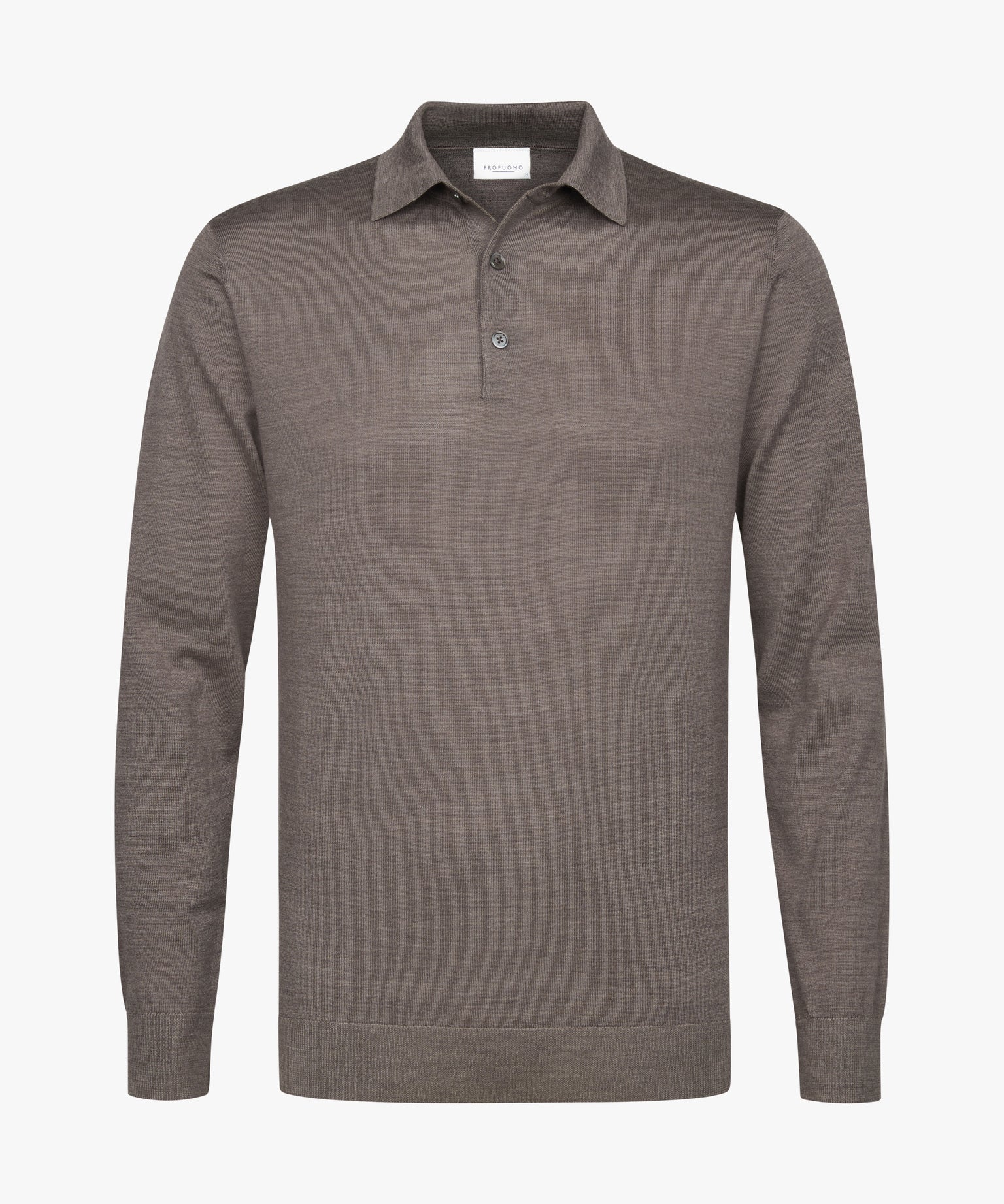 Profuomo - Edles Merino Strick-Poloshirt in Taupe