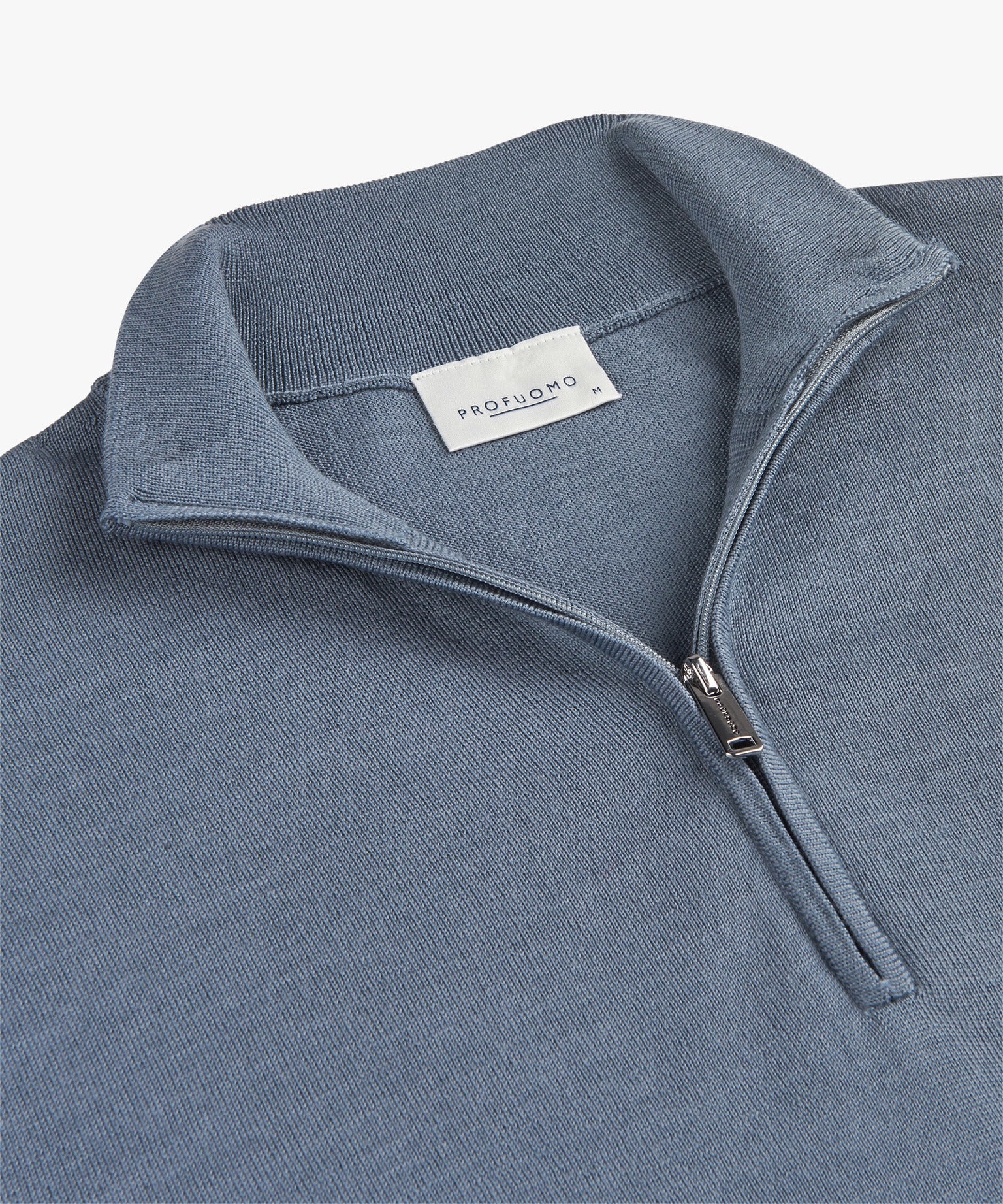 Profuomo - Feiner Merino Halfzip Pullover in Hellblau