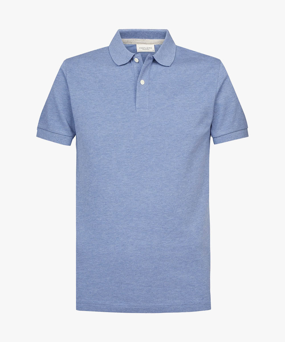 Profuomo - Poloshirt aus Baumwollpique in Blau