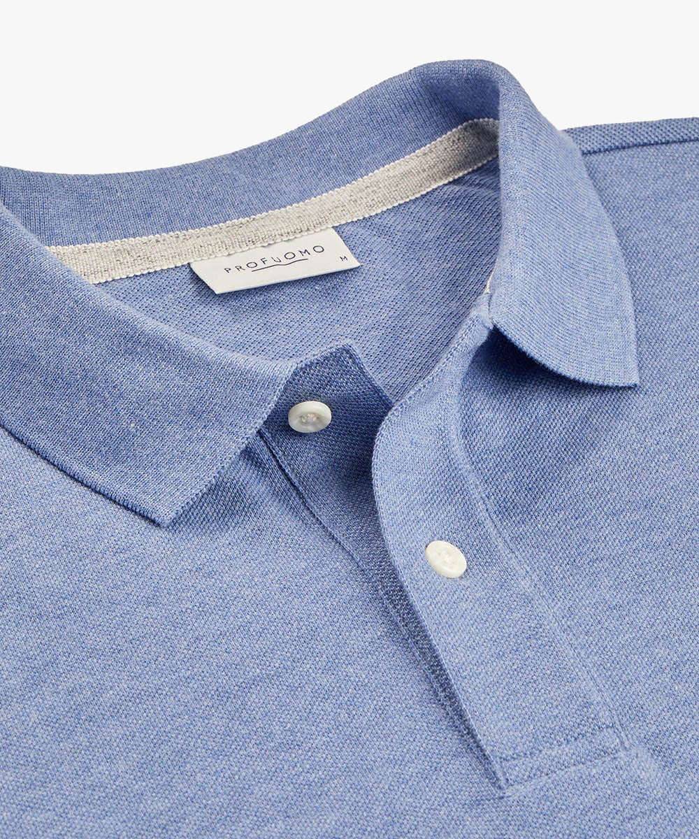 Profuomo - Poloshirt aus Baumwollpique in Blau