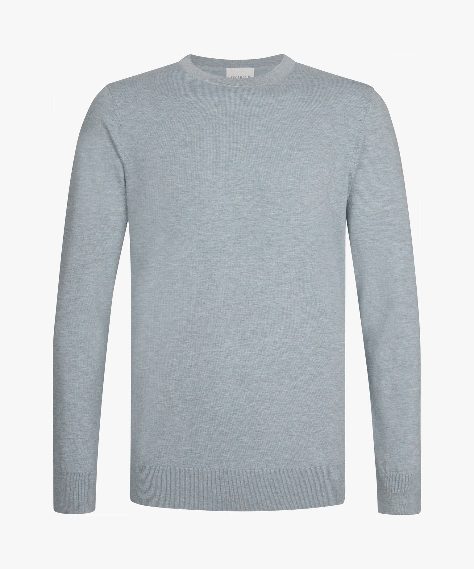Profuomo - Hellblauer Rundhalspullover in Feinstrick