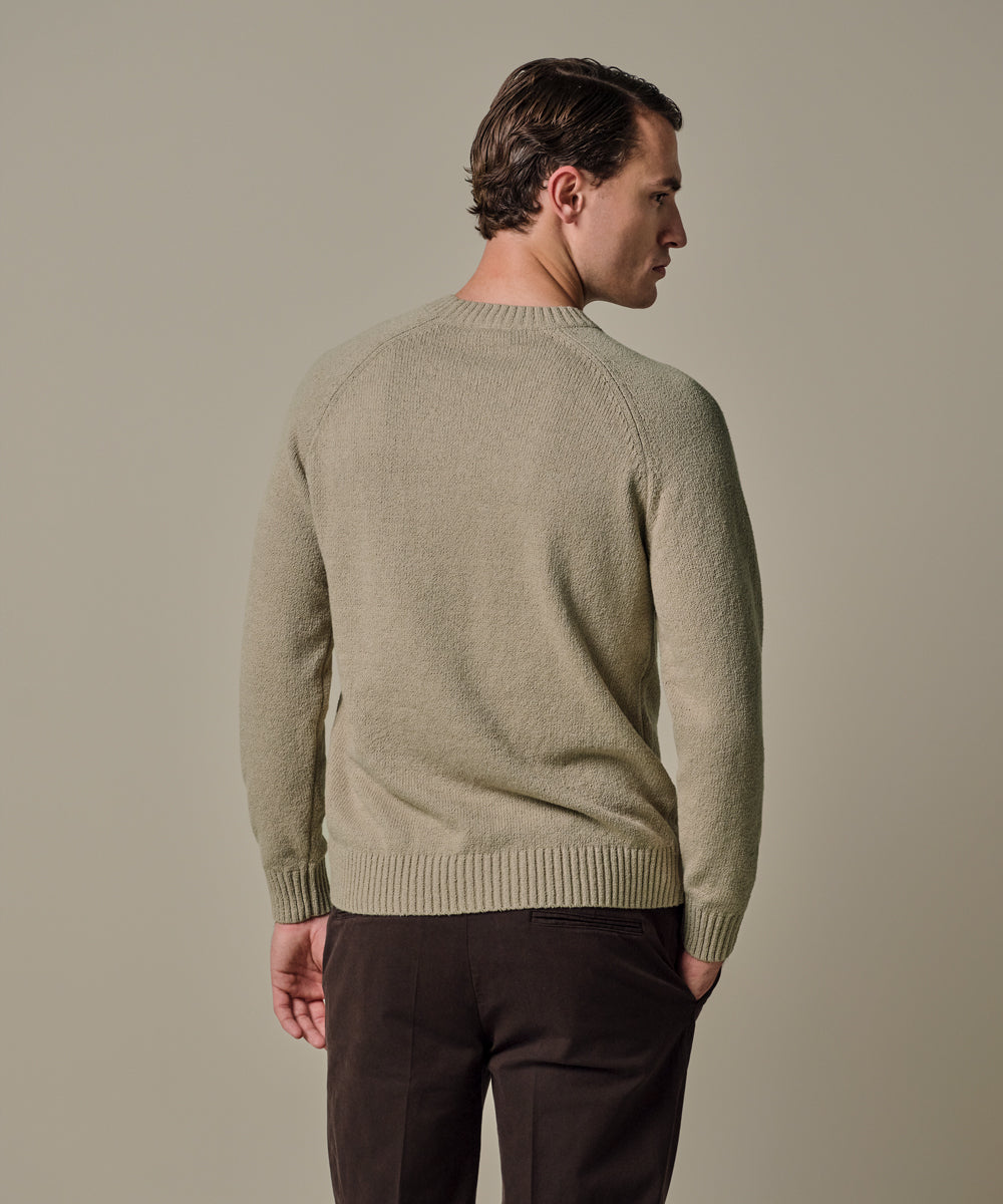 Profuomo - Leichter Strickpullover in Bouclé-Optik in Beige