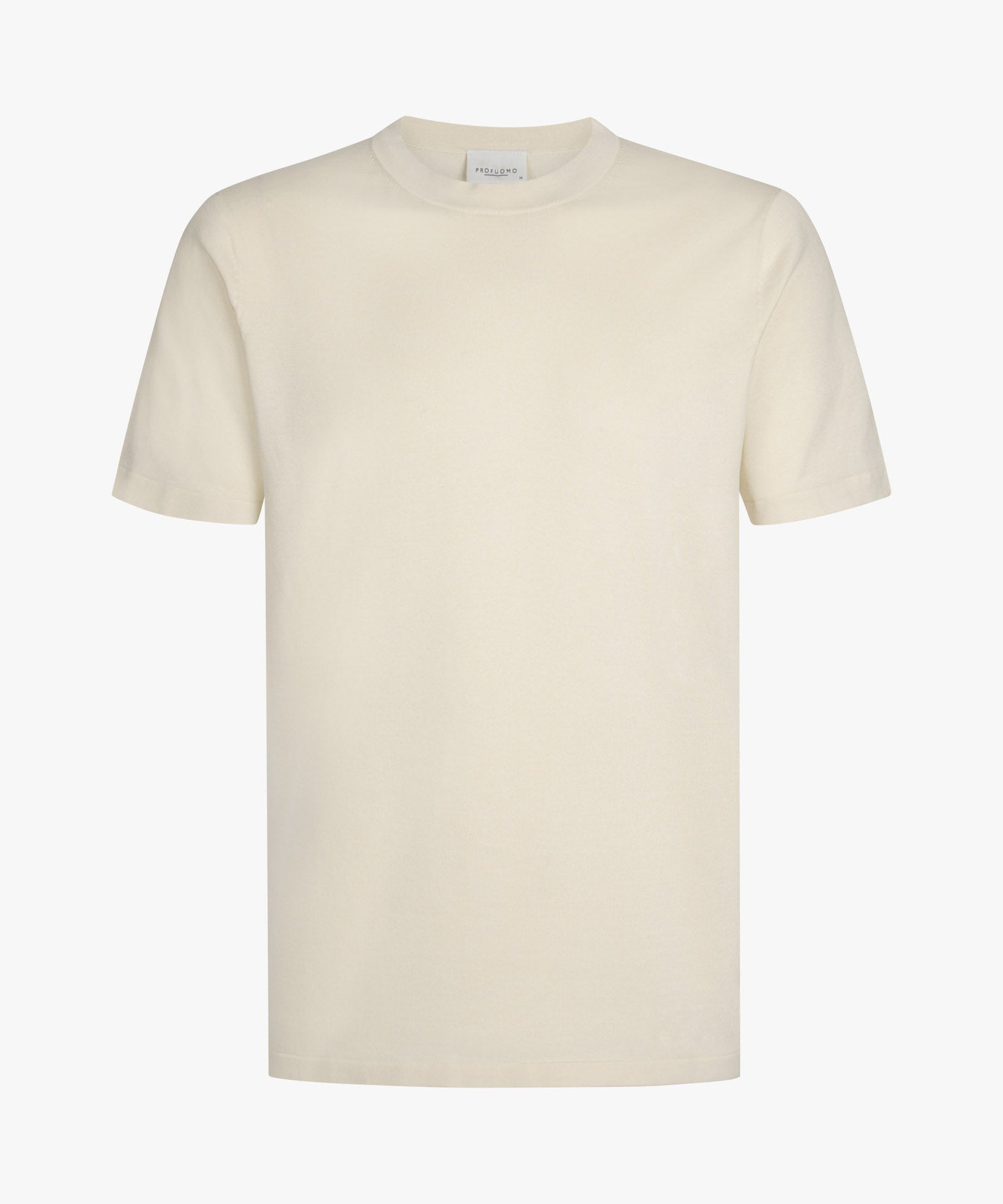 Profuomo - Feines Strick-T-Shirt in Off-White