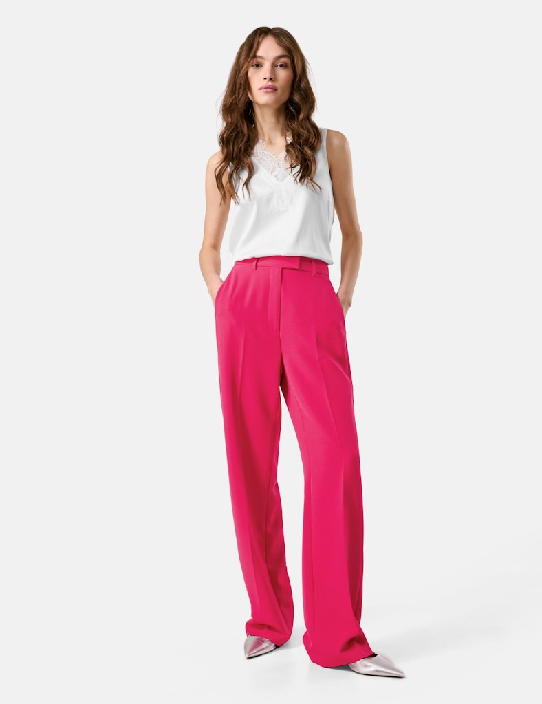 Taifun - Elegante weit fließende Hose in Pink