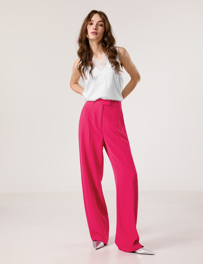 Taifun - Elegante weit fließende Hose in Pink