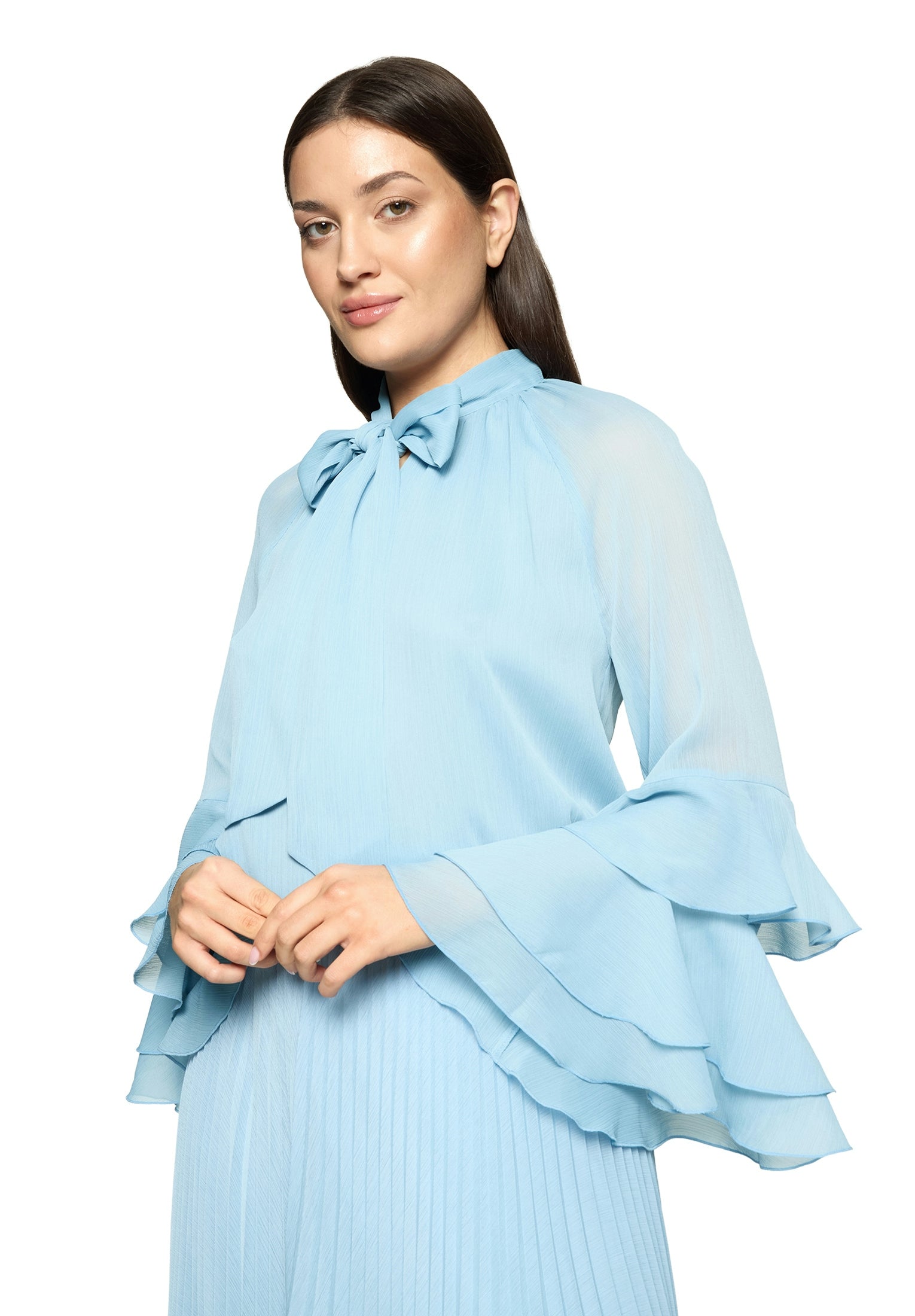 Vera Mont - Elegante Chiffon-Bluse in Hellblau