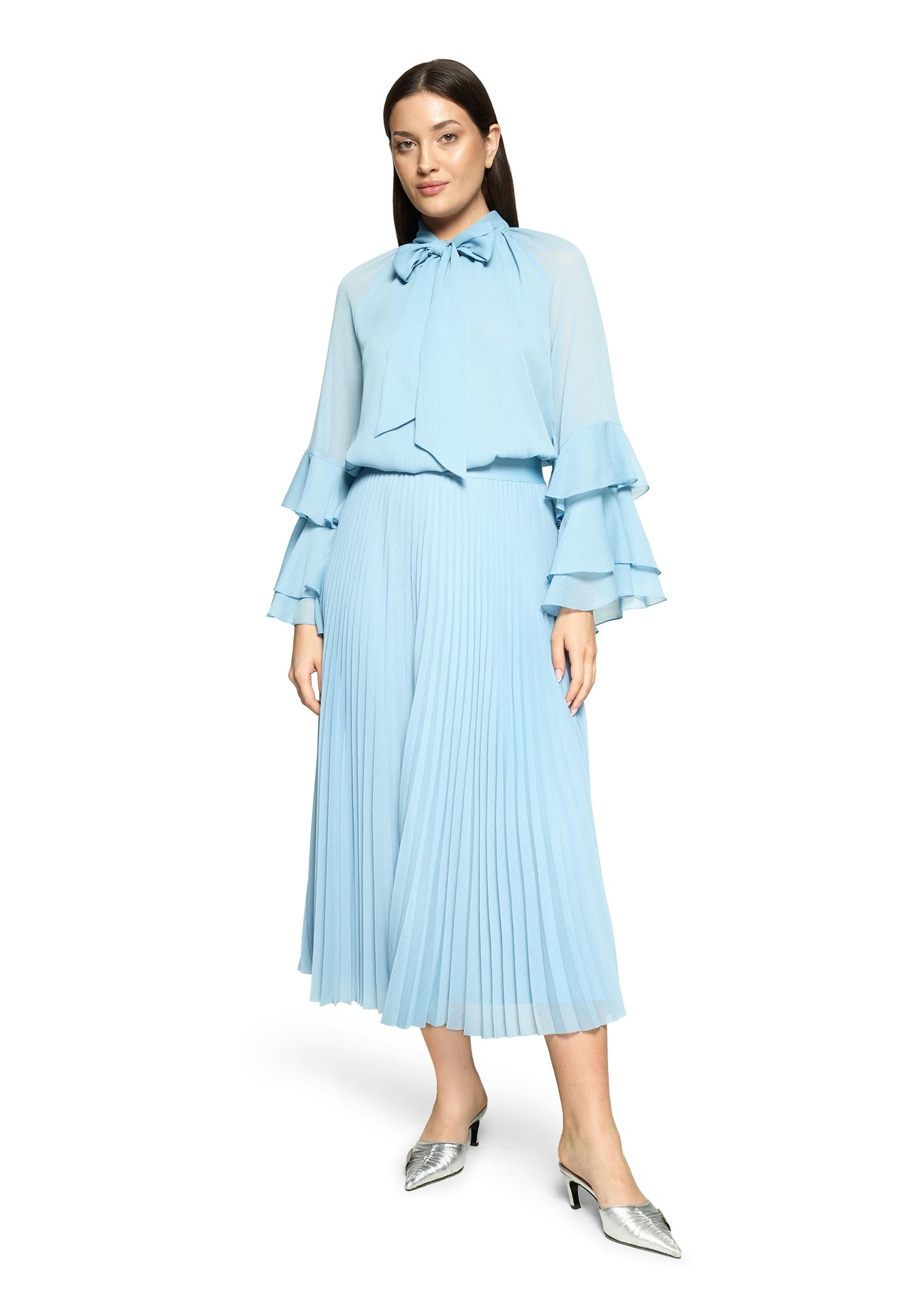 Vera Mont - Elegante Chiffon-Bluse in Hellblau