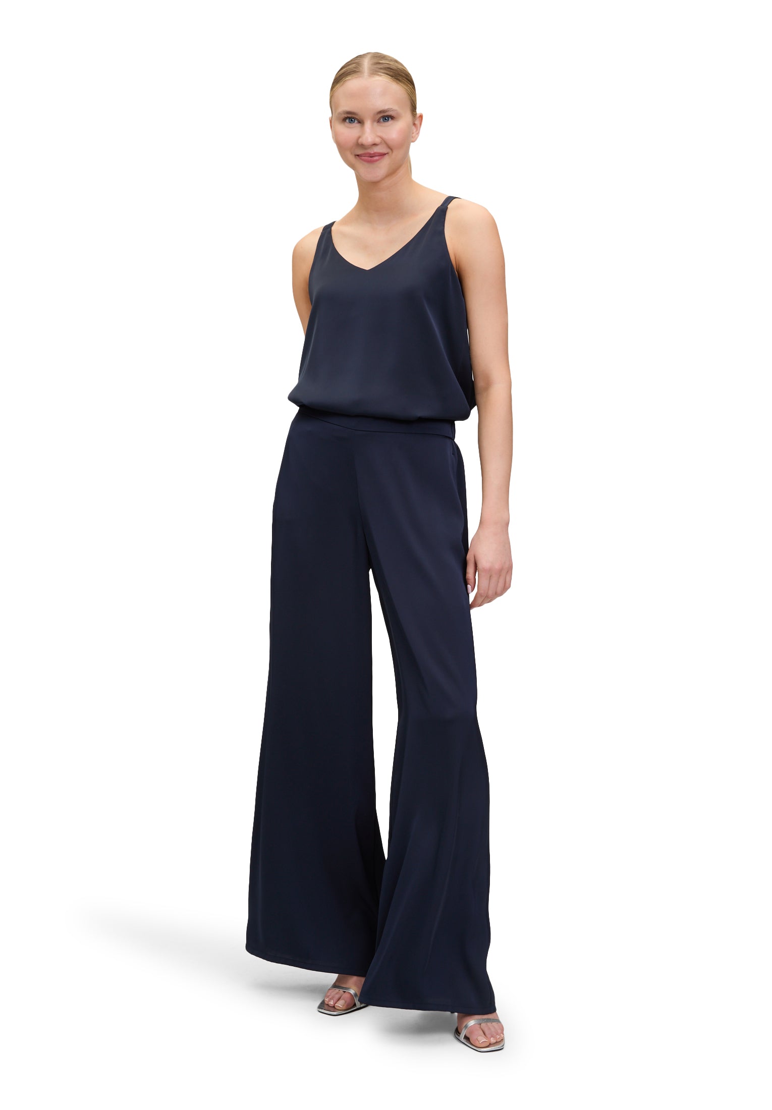 Vera Mont - Elegante Bluse aus Satin in Dunkelblau