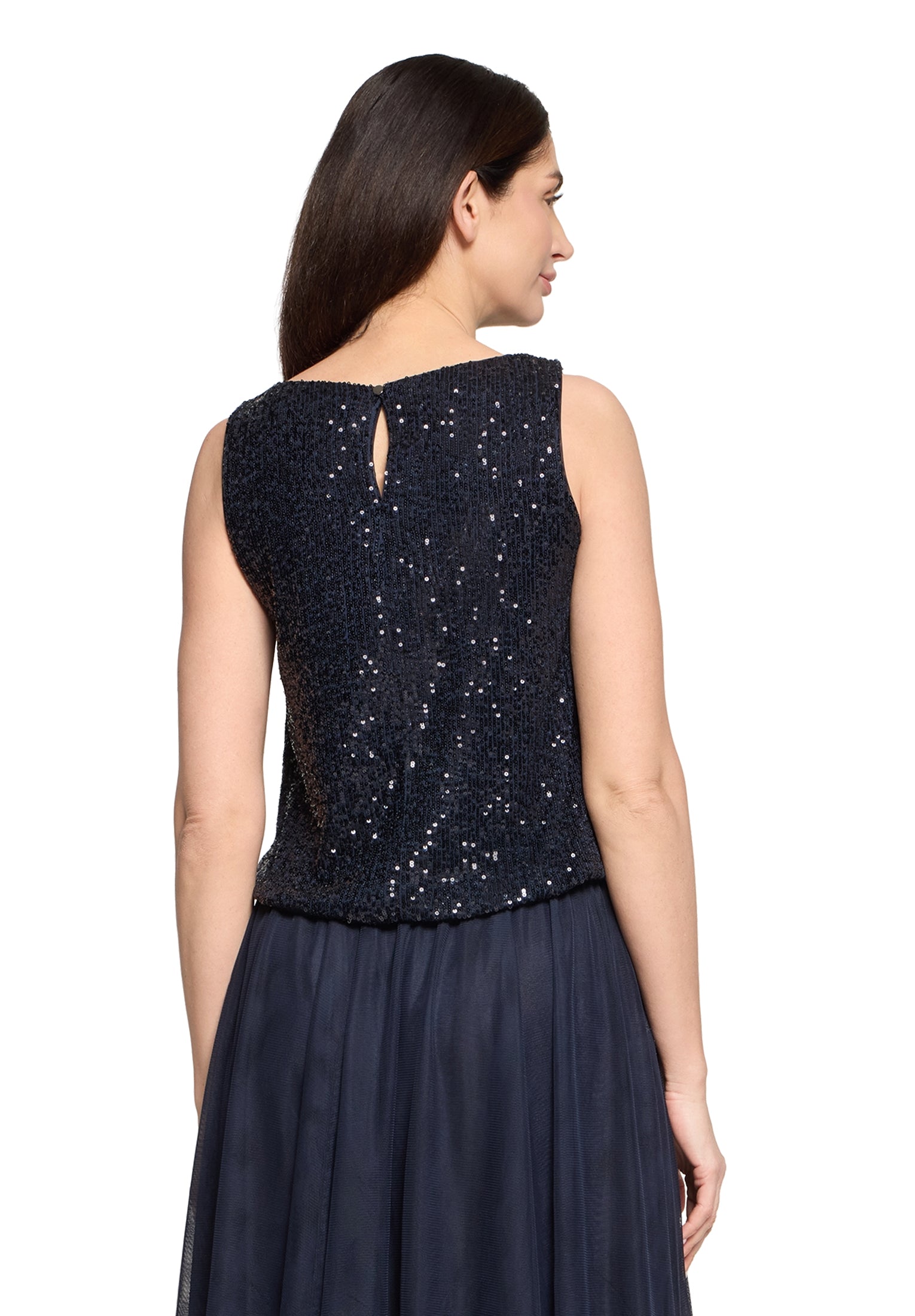 Vera Mont - Elegantes Glitzertop in Dunkelblau