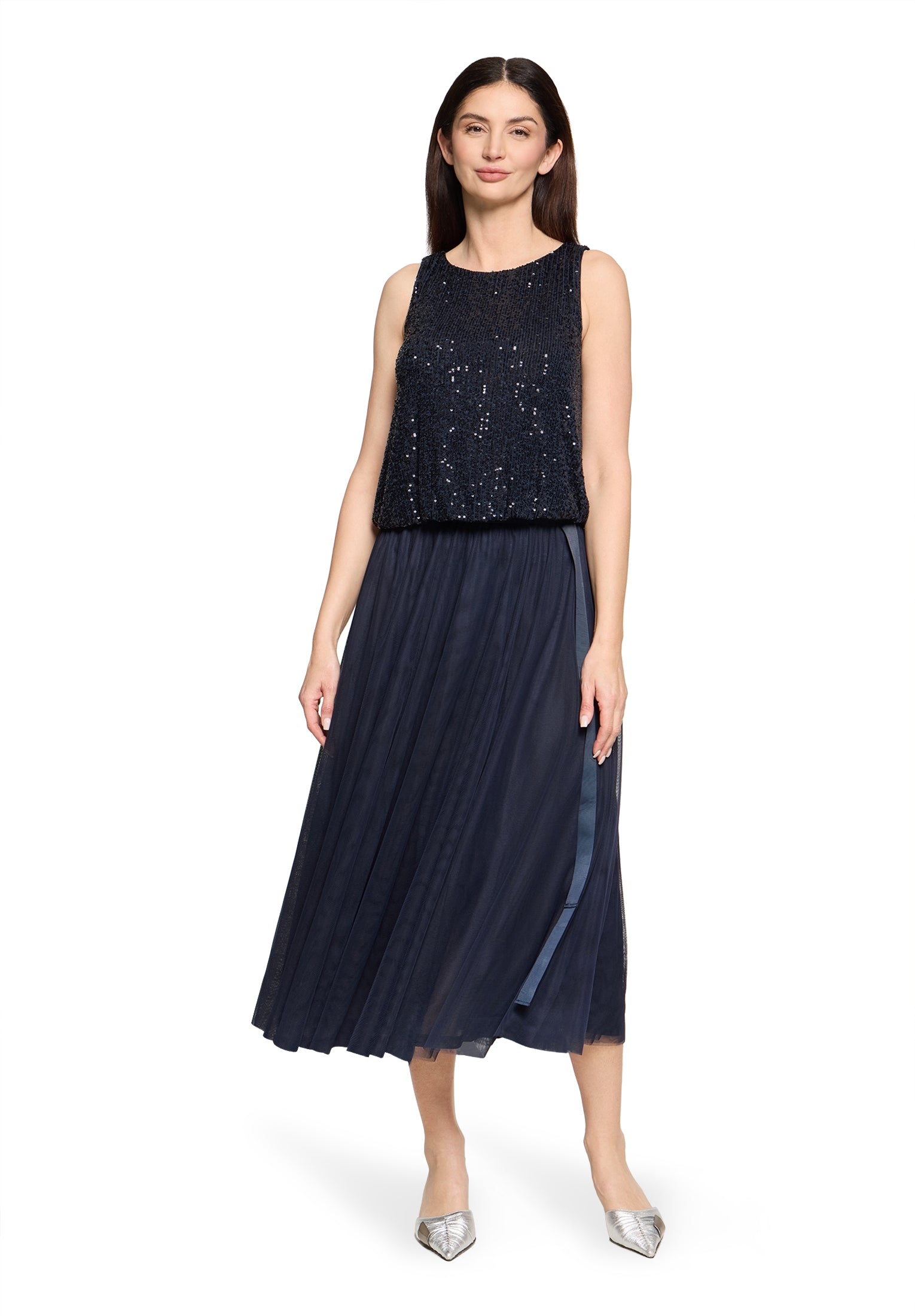 Vera Mont - Elegantes Glitzertop in Dunkelblau