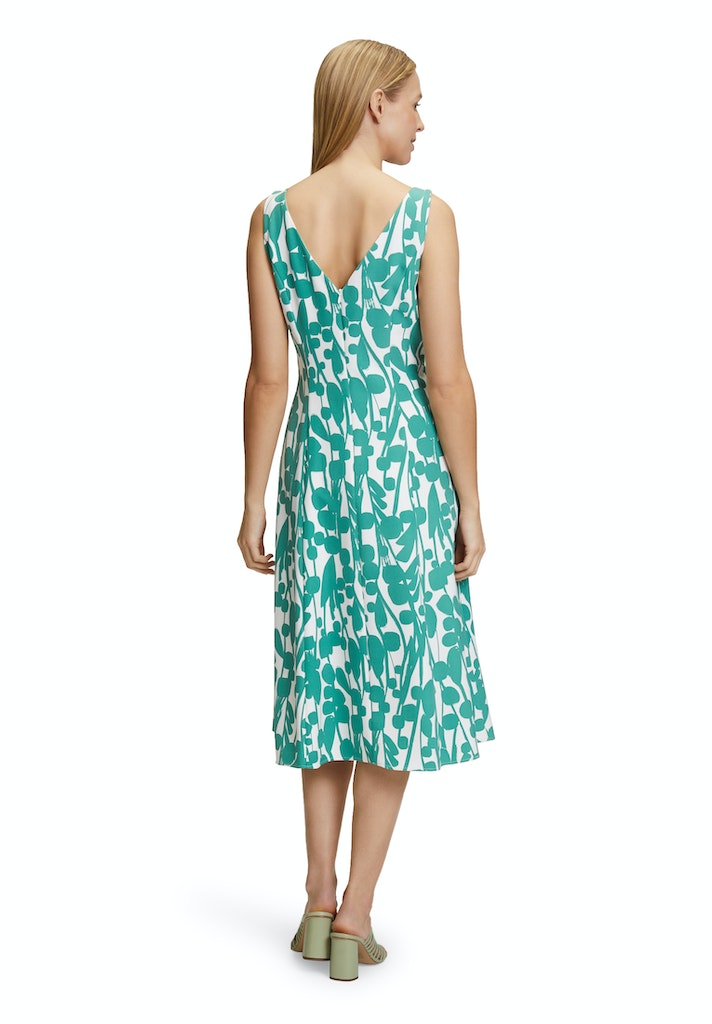 Vera Mont - Elegantes Ärmelloses Kleid mit Dunkelblau-Weißem Grafikmuster