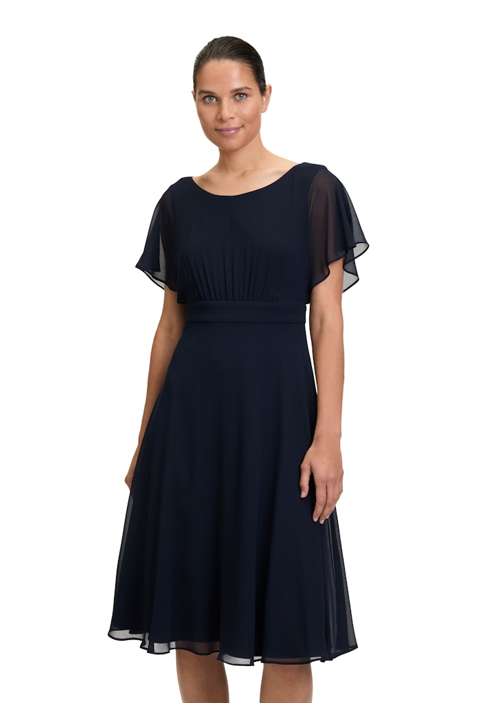 Vera Mont - Midi Chiffon Kleid mit Flügelärmeln