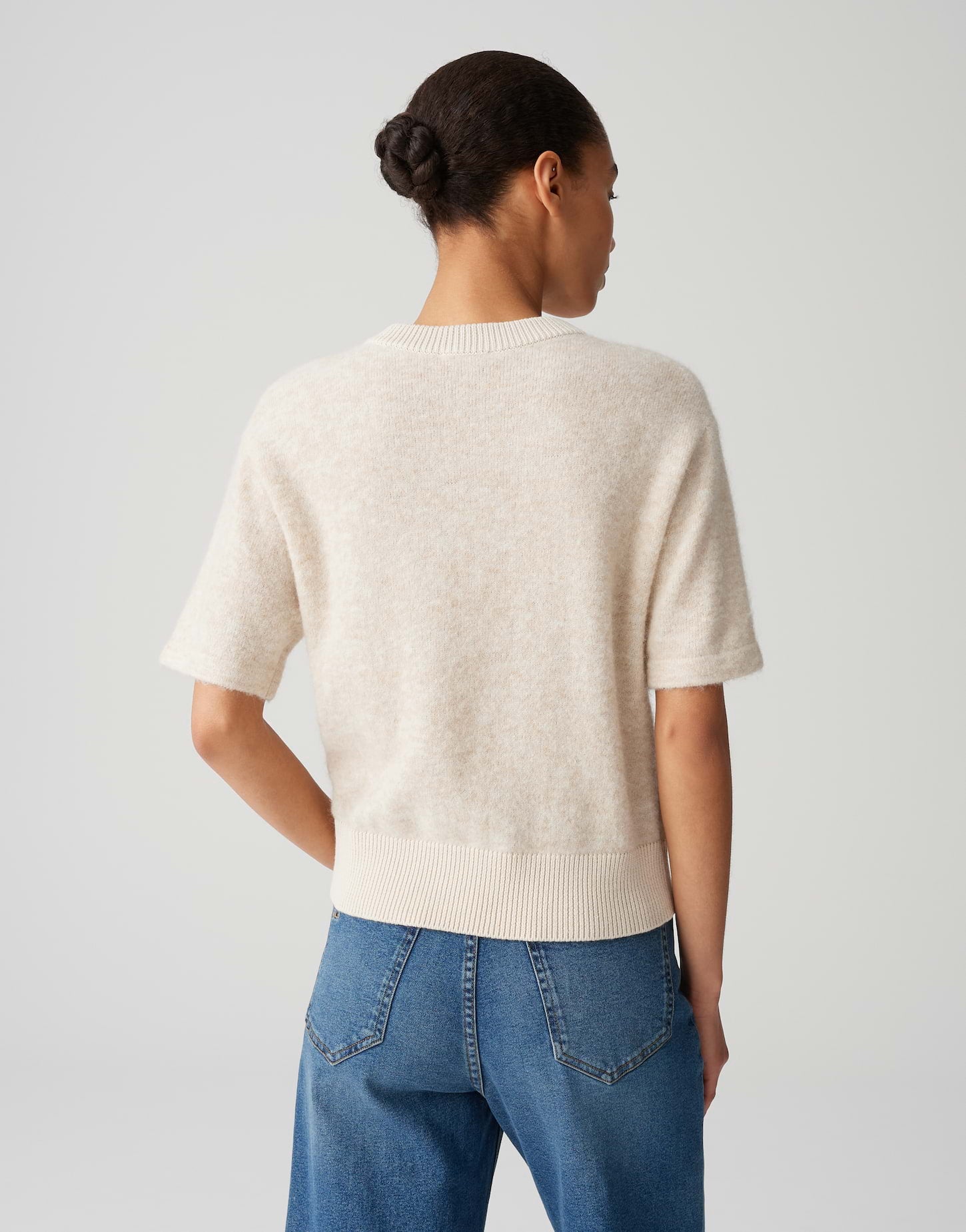 Opus - Kurzarmpullover aus flauschigem Garn - Pami