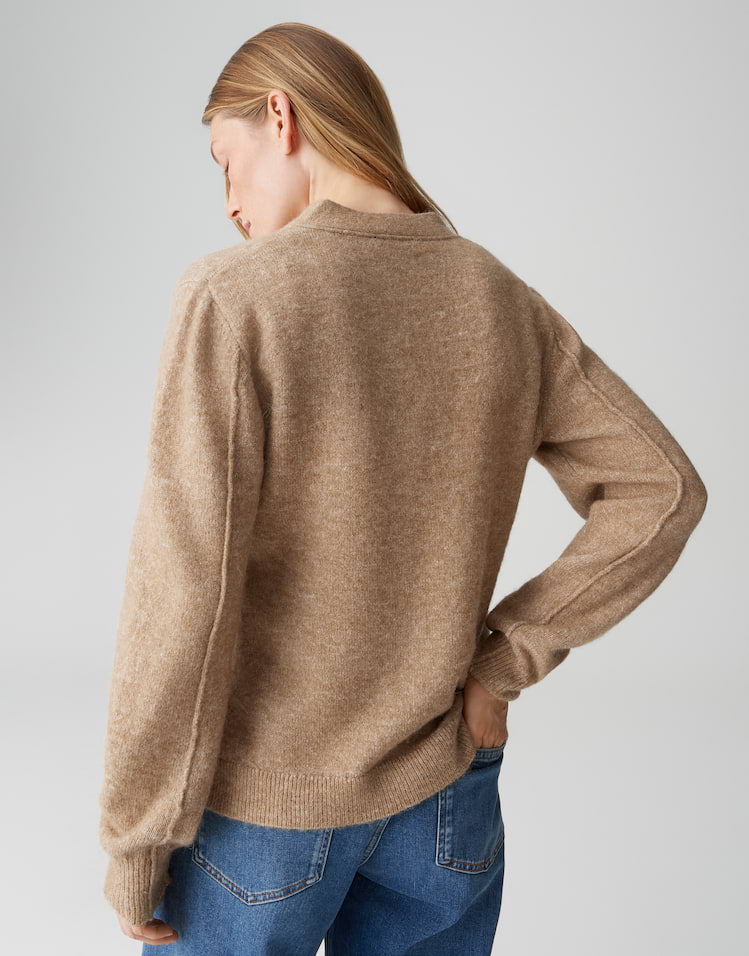 Opus - Taillierte Strickjacke im Alpaka Wollmix - Dariel