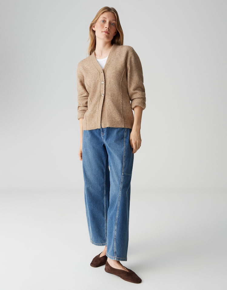 Opus - Taillierte Strickjacke im Alpaka Wollmix - Dariel