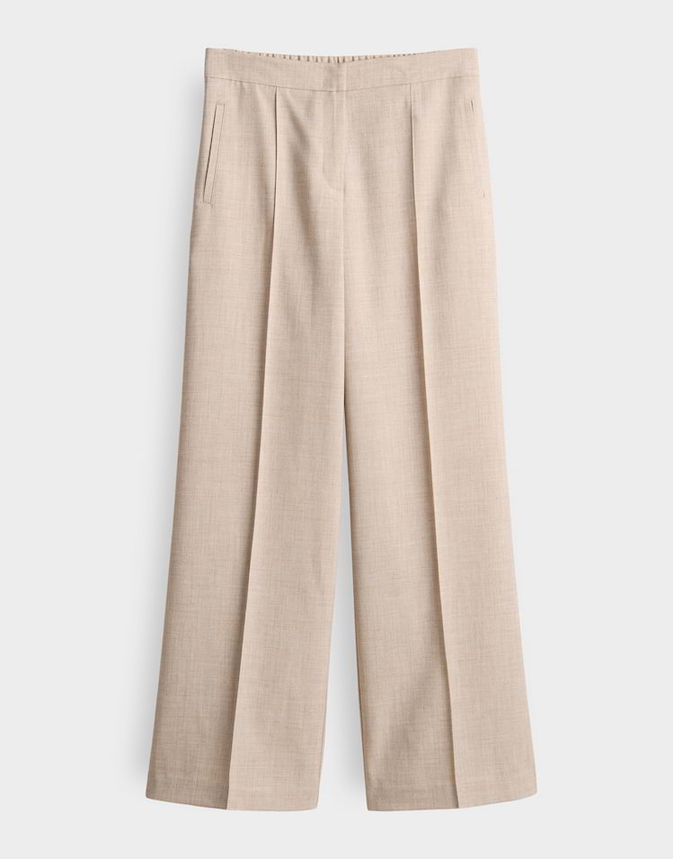 Opus - Wide Leg Pants in Mélange Optik - Maiga