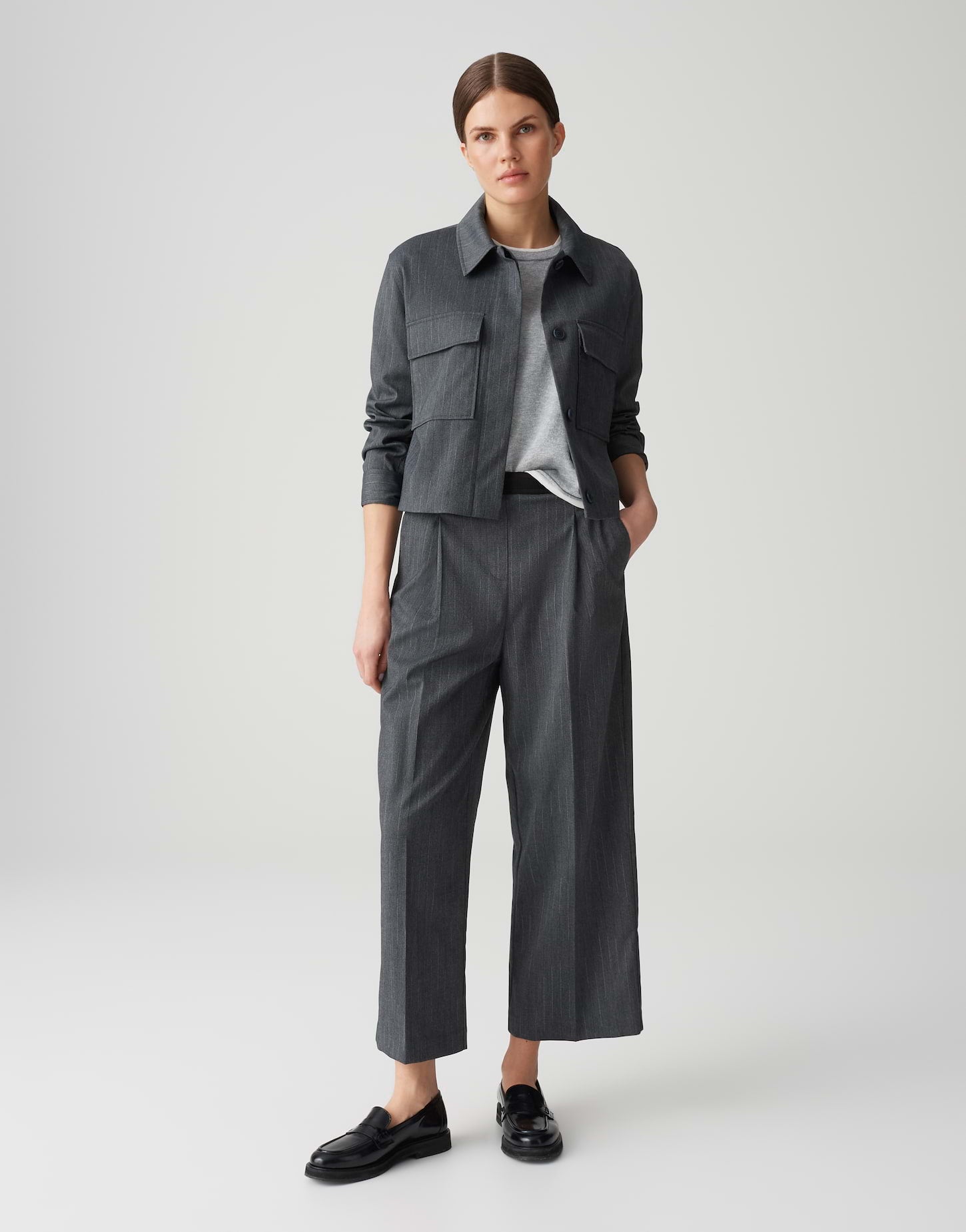 Opus - Stilvolle Culotte mit Nadelstreifen - Mozy