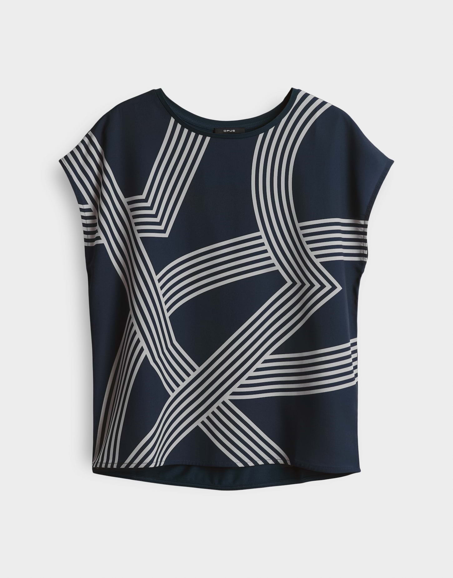 Opus - Regular Printshirt im Materialmix - Sabethi
