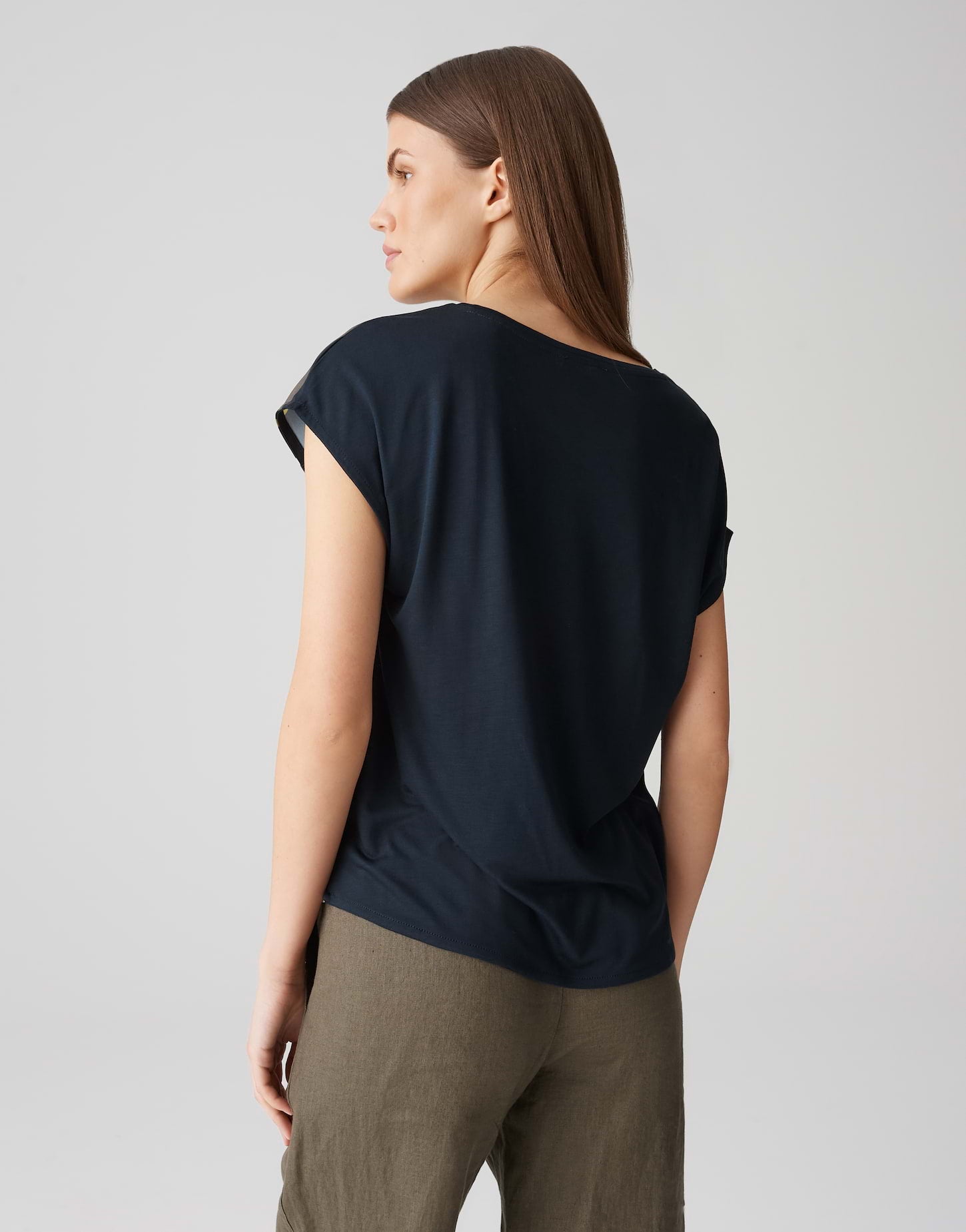 Opus - Printshirt aus fließendem Materialmix - Sopika