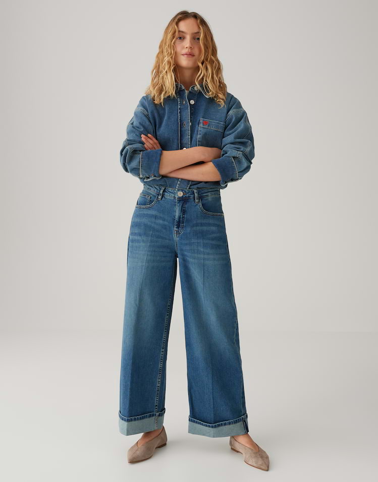 Opus -Verkürzte Wide Leg Jeans - Miva