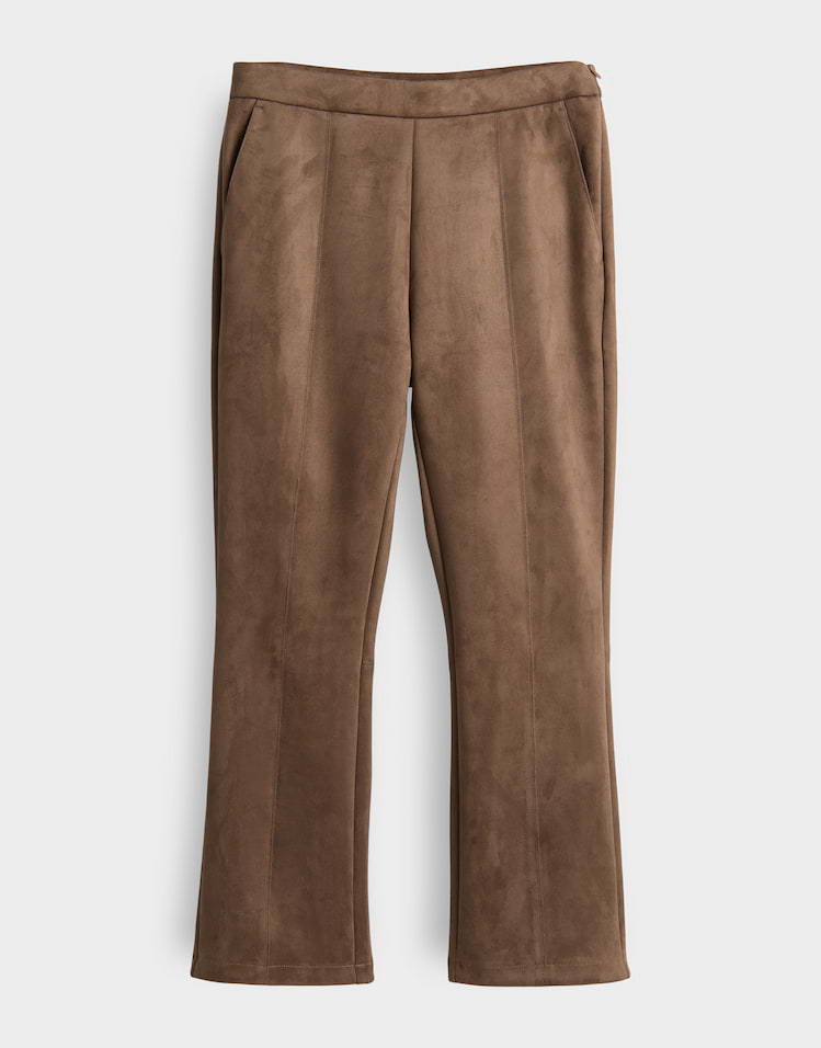 Opus - Kunstlederhose in Wildleder Optik - Elvina Cozy
