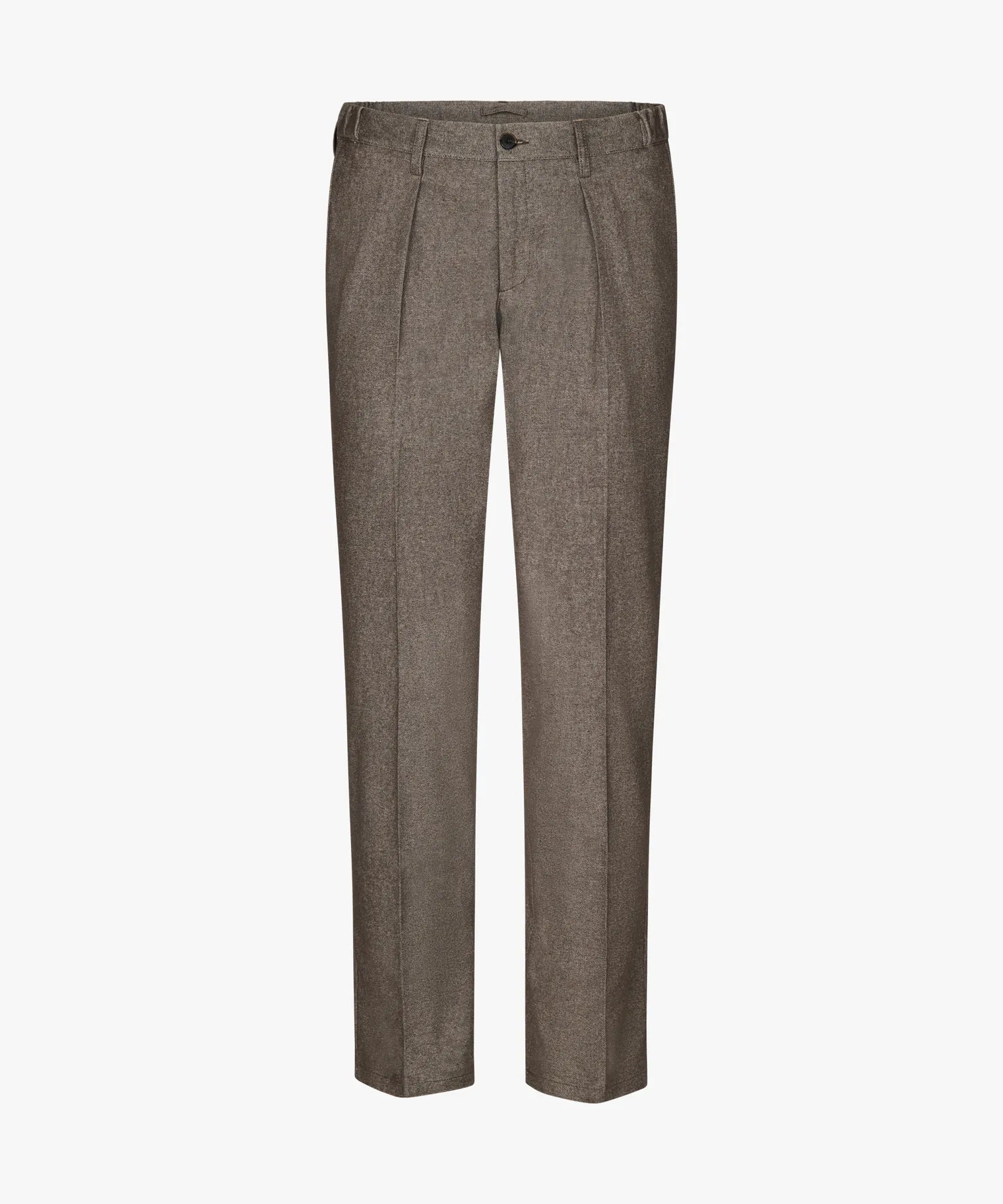 Profuomo - Braune Baumwoll-Flanellhose mit Bundfalte