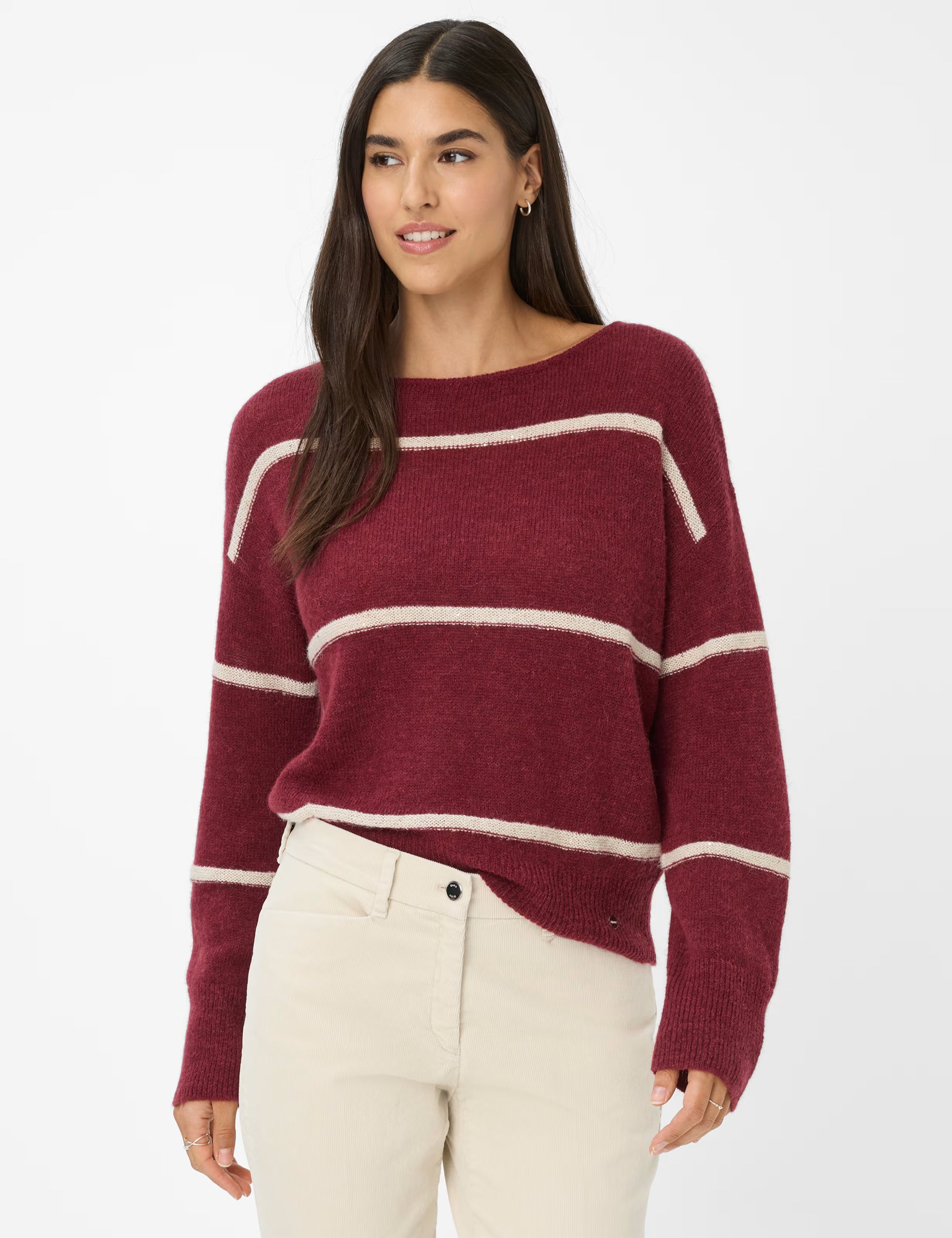 Brax - Strickpullover im Alpakawollmix mit Lurexstreifen - Lisa