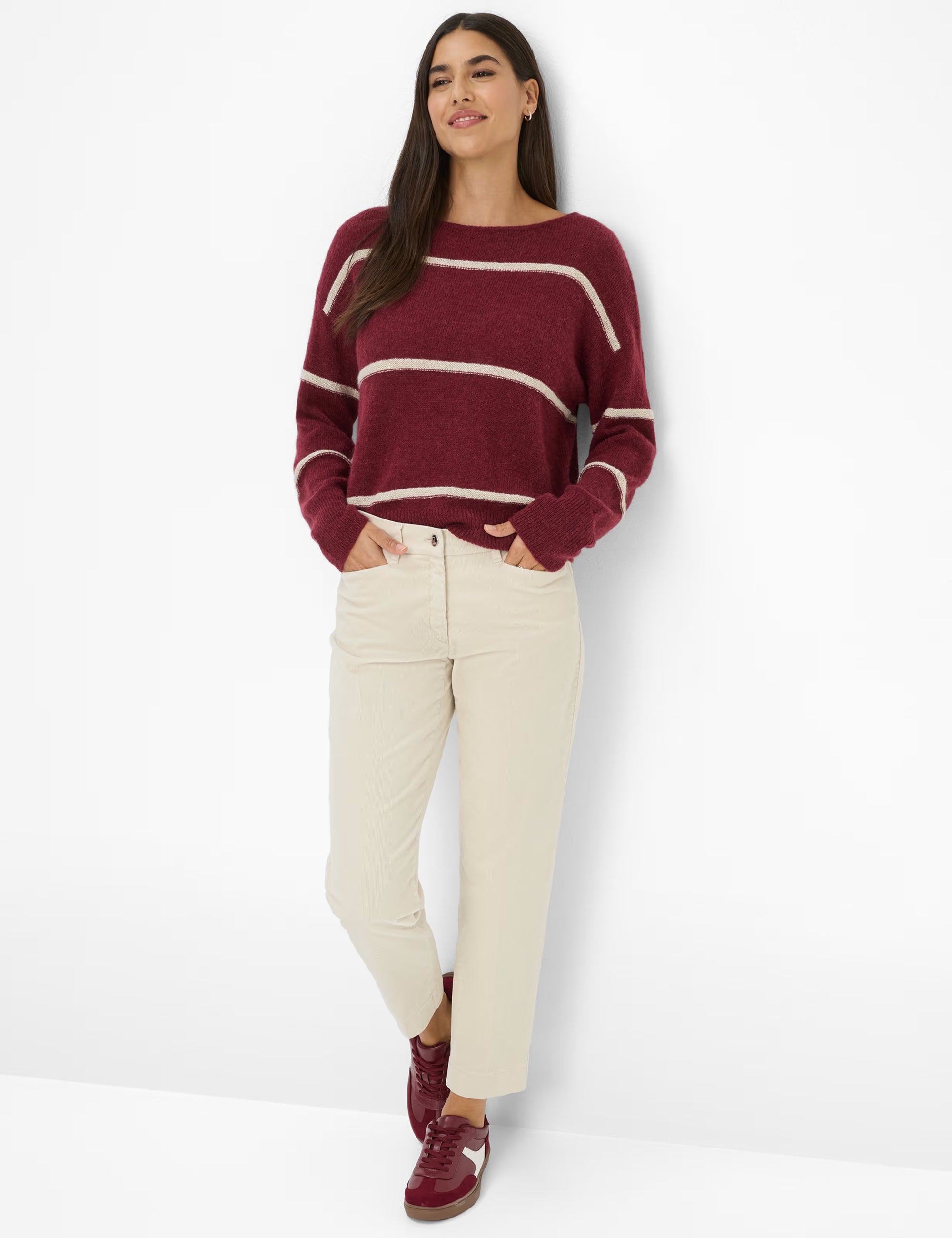 Brax - Strickpullover im Alpakawollmix mit Lurexstreifen - Lisa