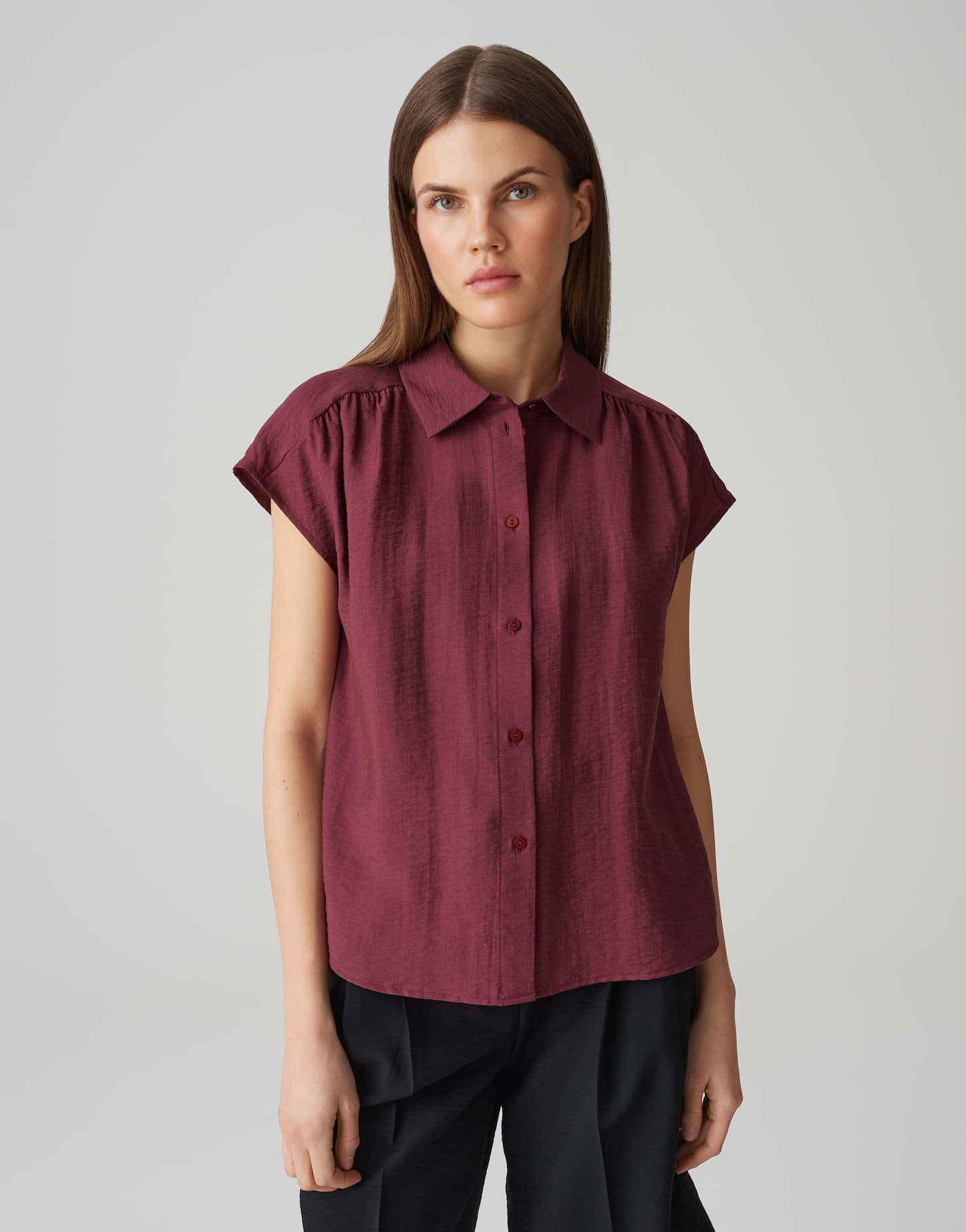 Opus - Satinbluse mit femininen Raffungen - Fairi
