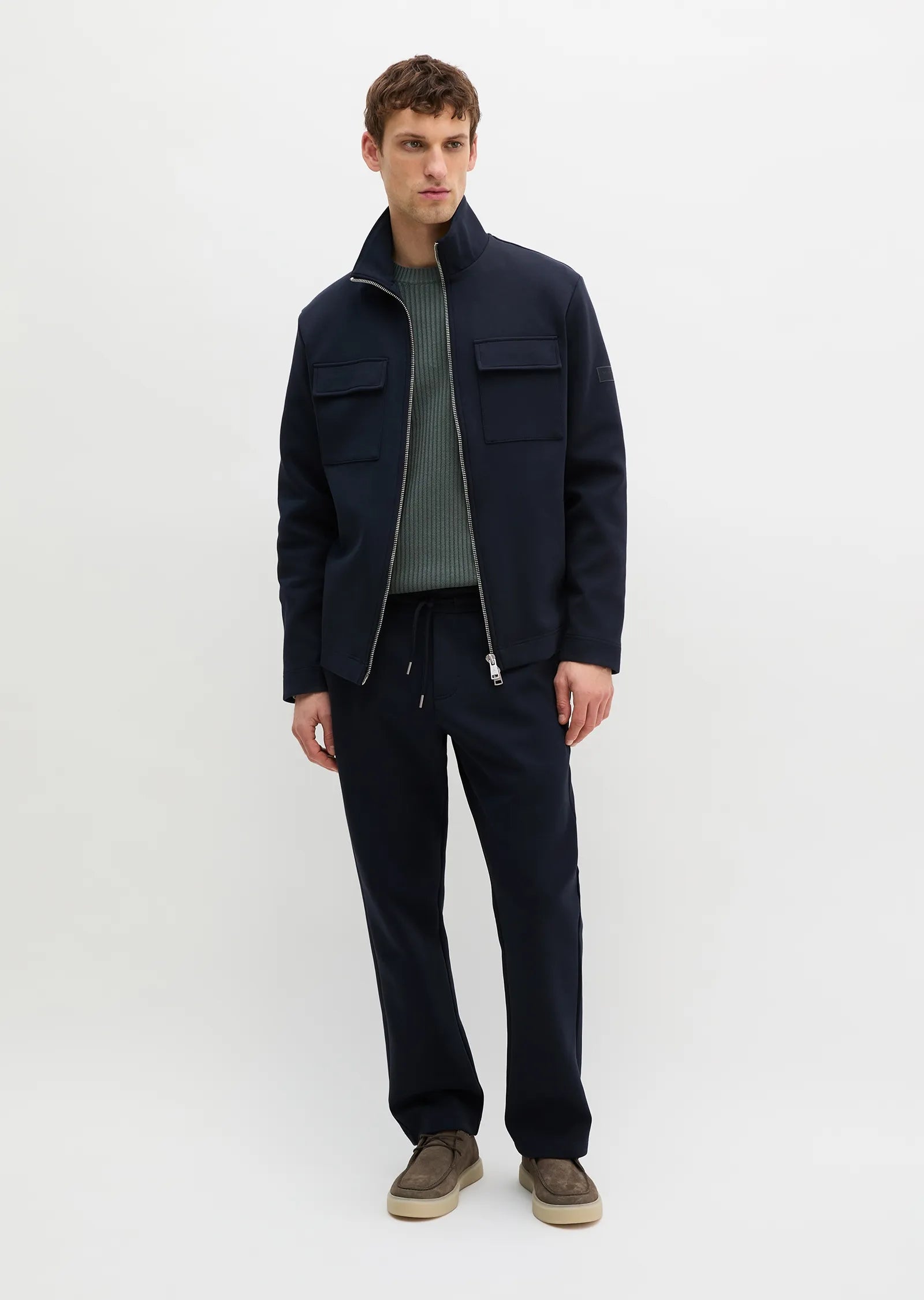 Marc O'Polo - Scuba Sweatjacke aus Bio-Baumwolle in Navy