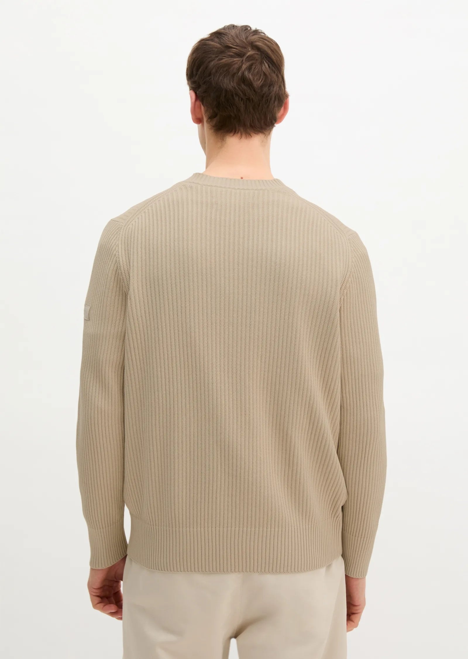 Marc O'Polo - Rippstrick Pullover aus Bio-Baumwolle in Beige