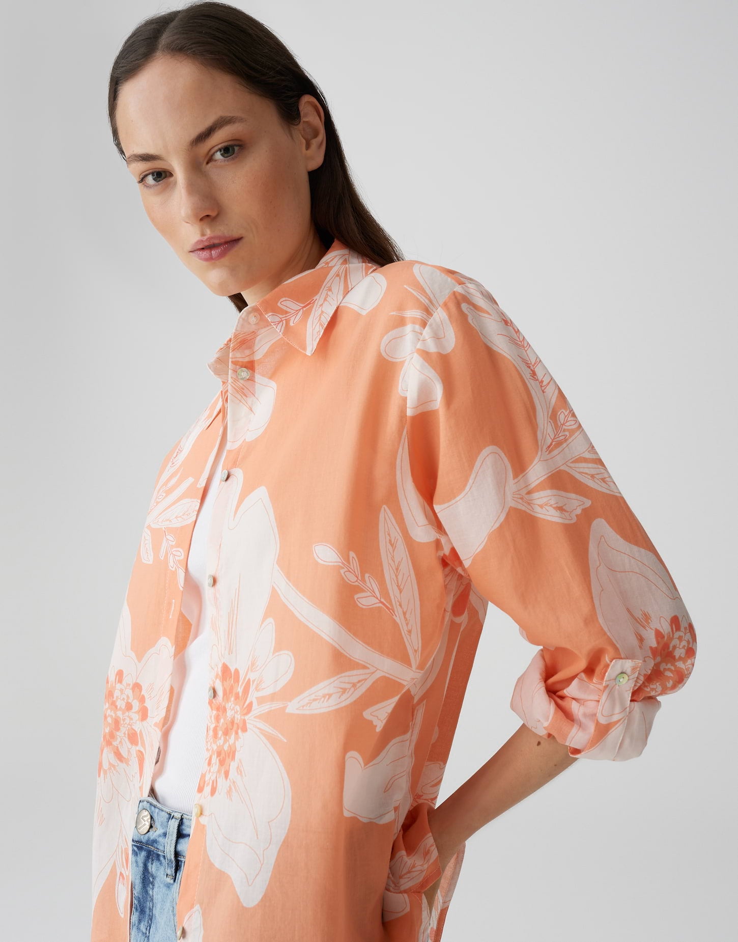 Opus - Longbluse mit floralem Print - Fumine